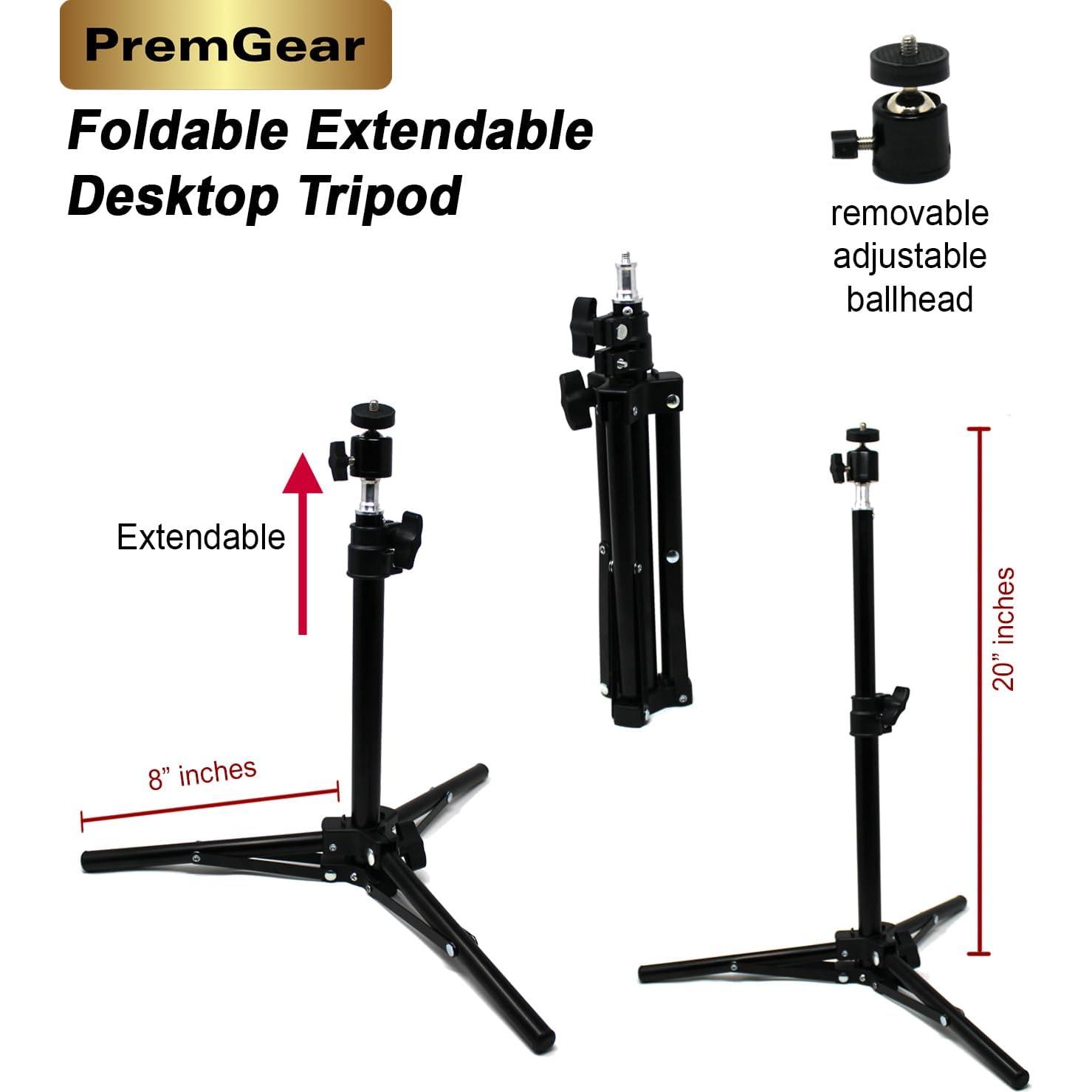 Paquete de Trípode de Escritorio PremGear con Extensión USB
