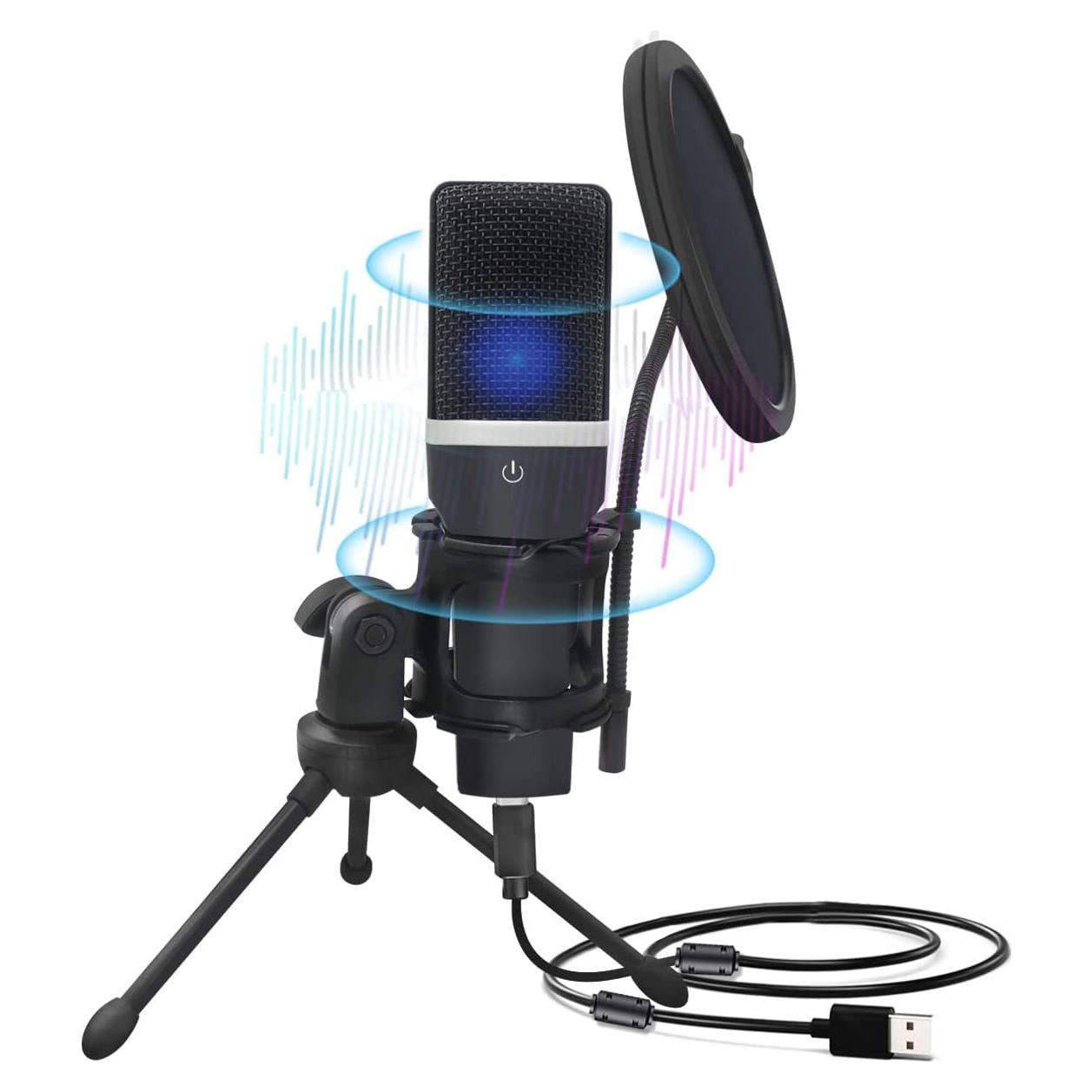 Micrófono USB YOTOMIGUO Q5 para Gaming y Podcasting, Cardioide