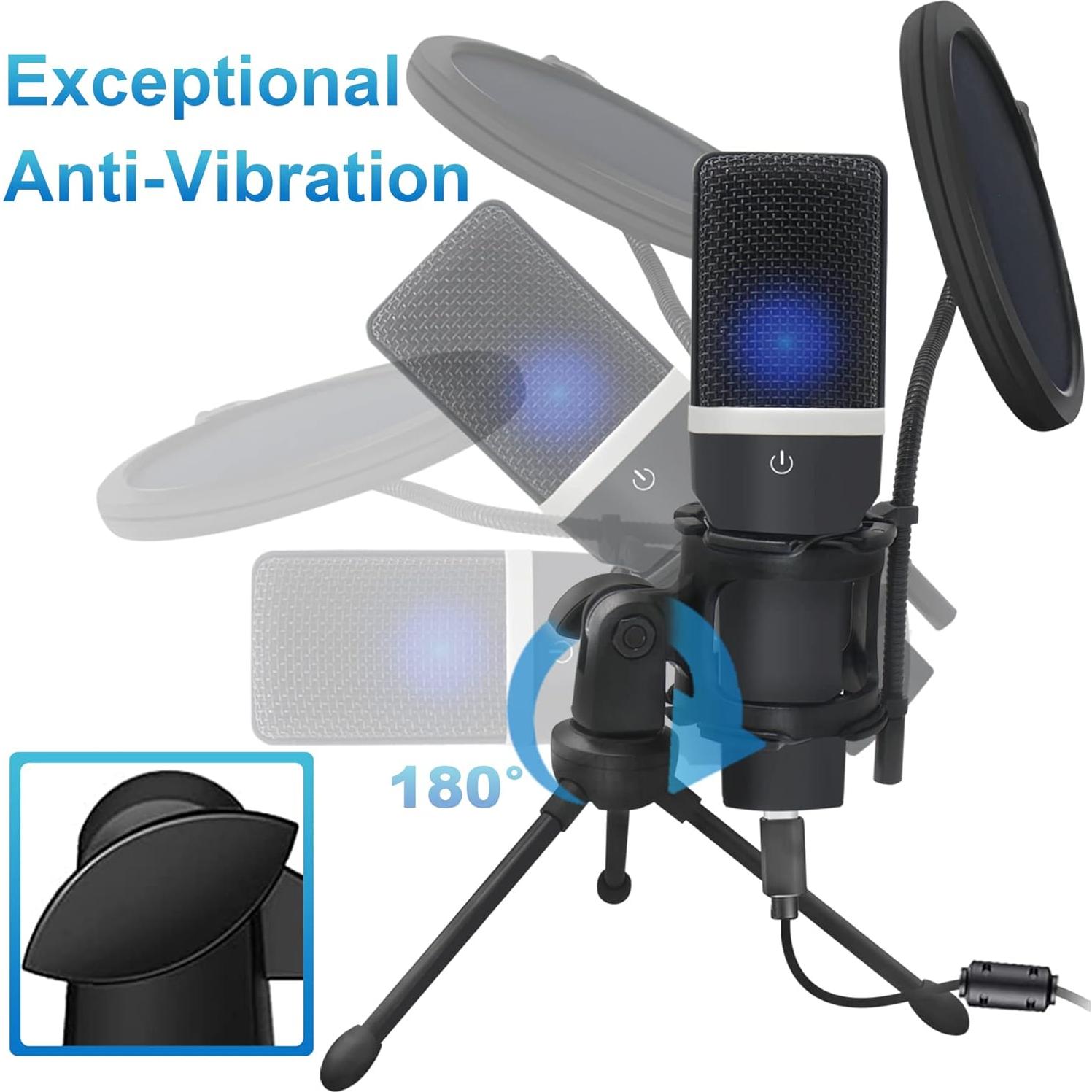 Micrófono USB YOTOMIGUO Q5 para Gaming y Podcasting, Cardioide