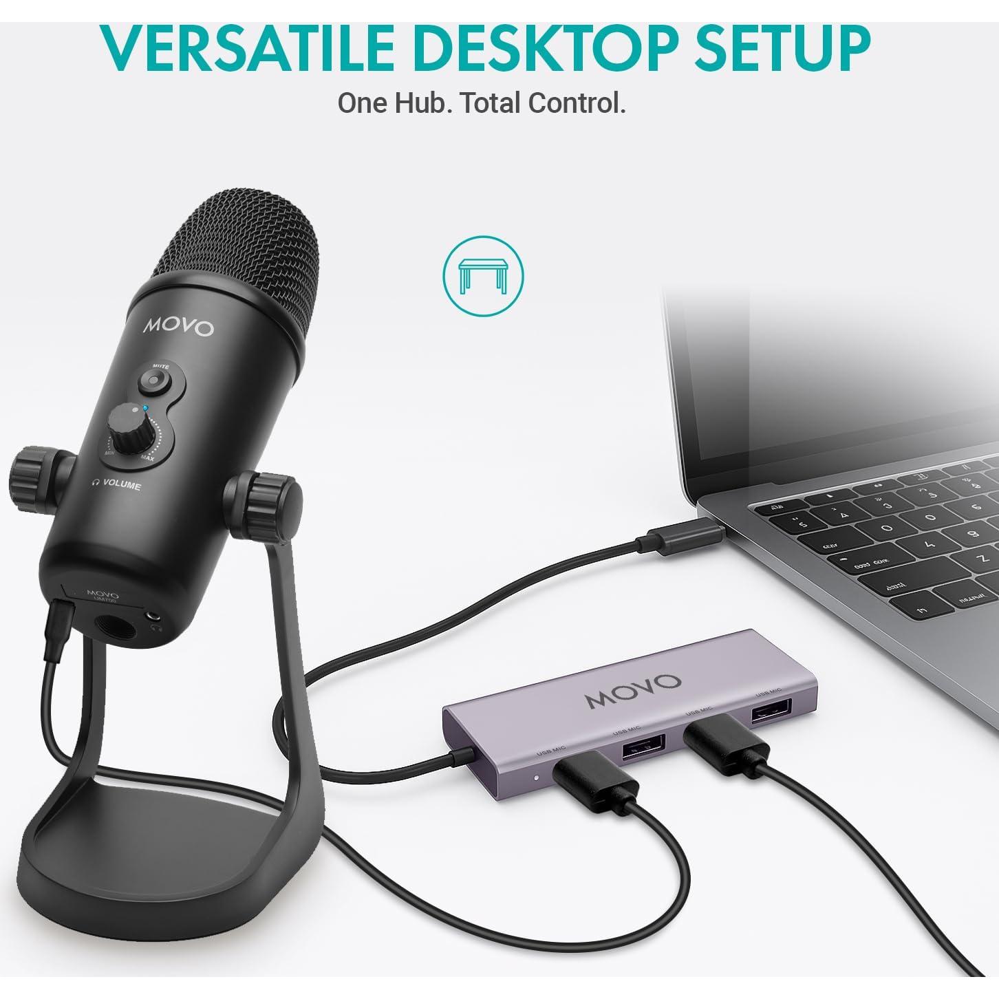Kit de Podcasting Movo UMX-1 con 2 Micrófonos UM700 USB