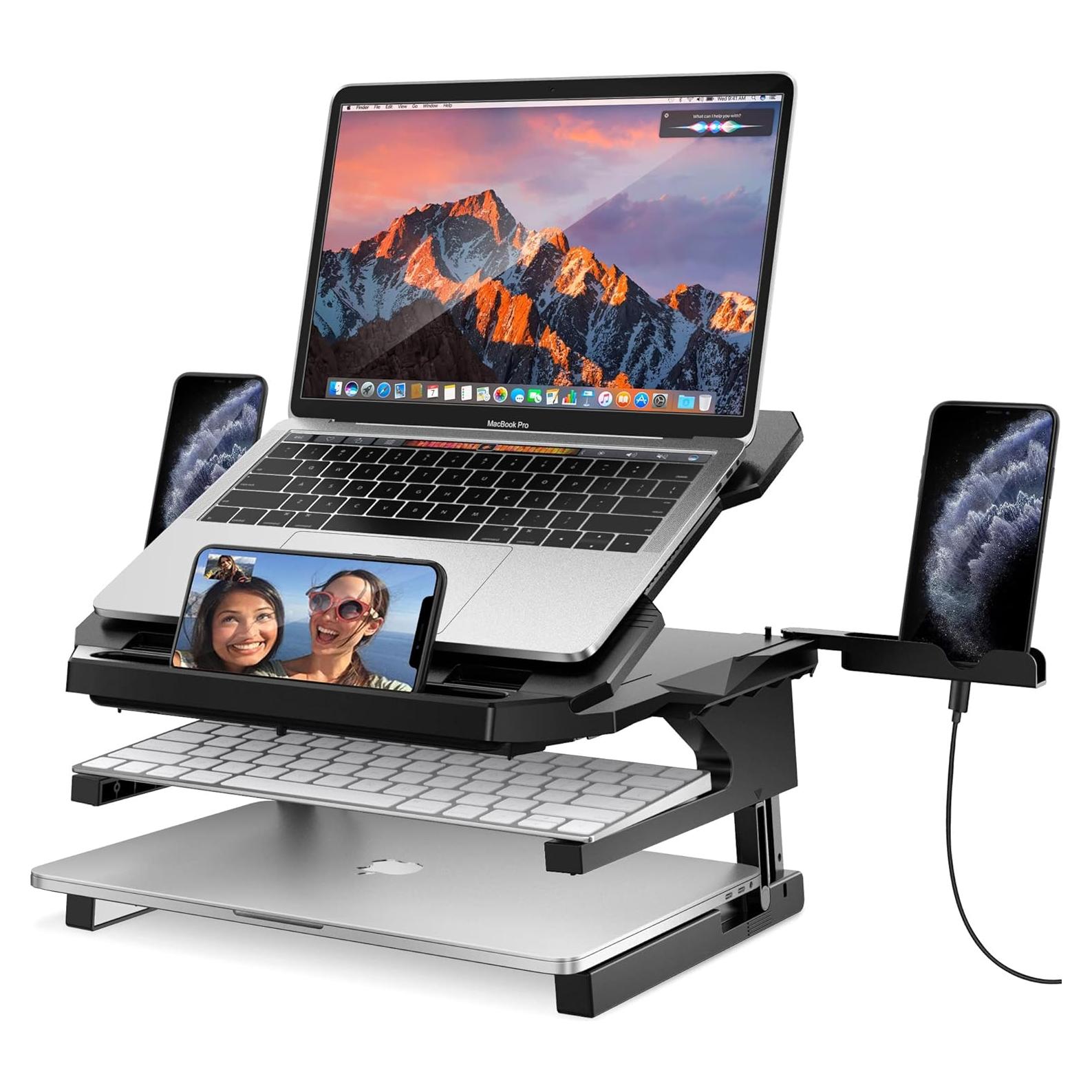 Soporte para Laptop AboveTEK Ajustable 20 Ángulos 10-17" Negro