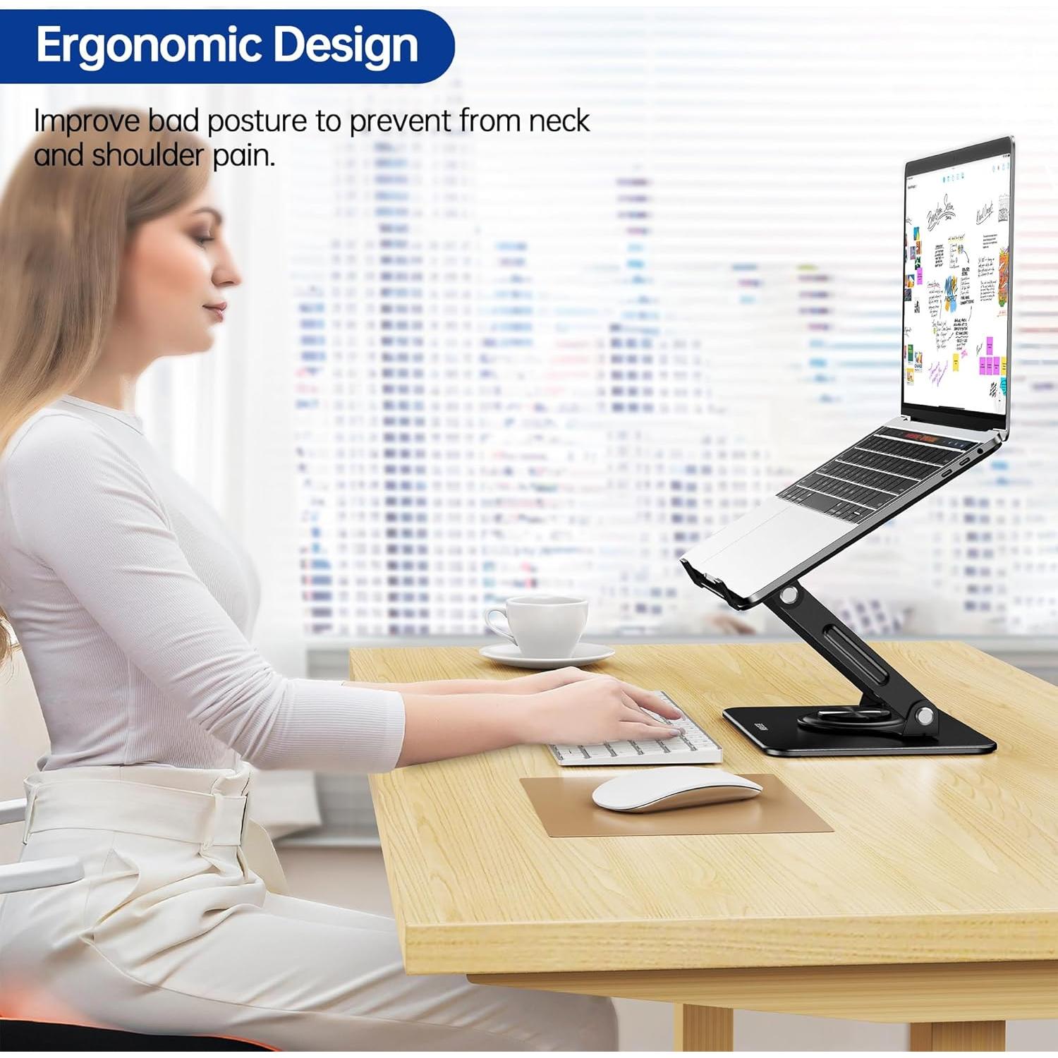 Soporte para Laptop BESIGN LS11 Ajustable 360° Negro 10-14"