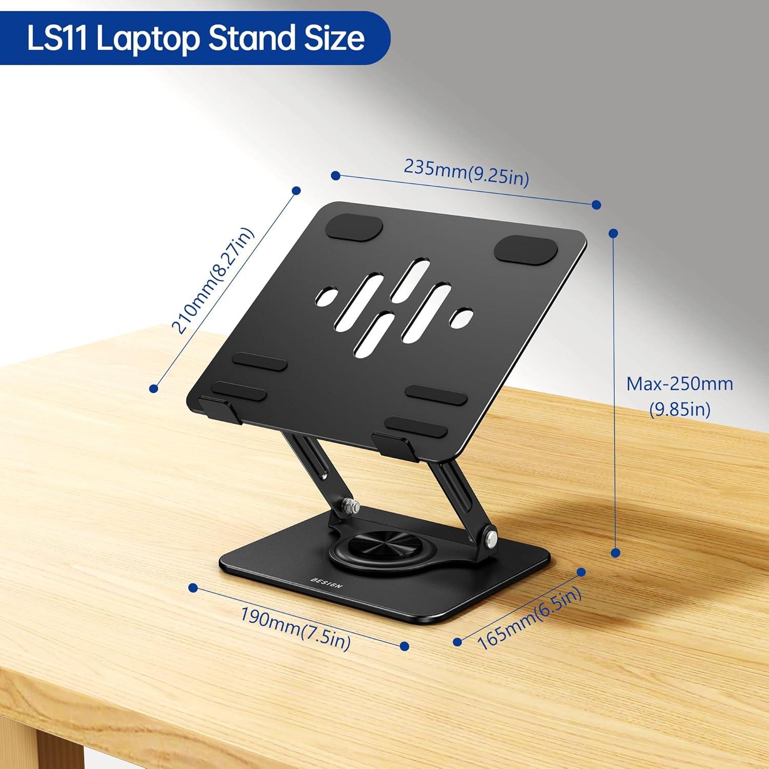 Soporte para Laptop BESIGN LS11 Ajustable 360° Negro 10-14"