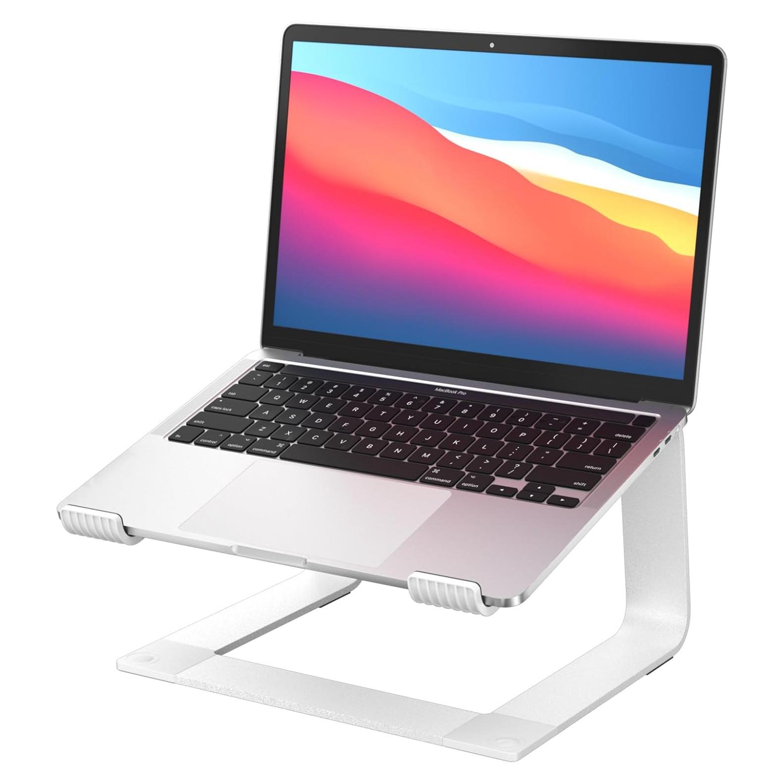 Soporte para Laptop Ergonómico GleYo de Aluminio Plata 10-16"