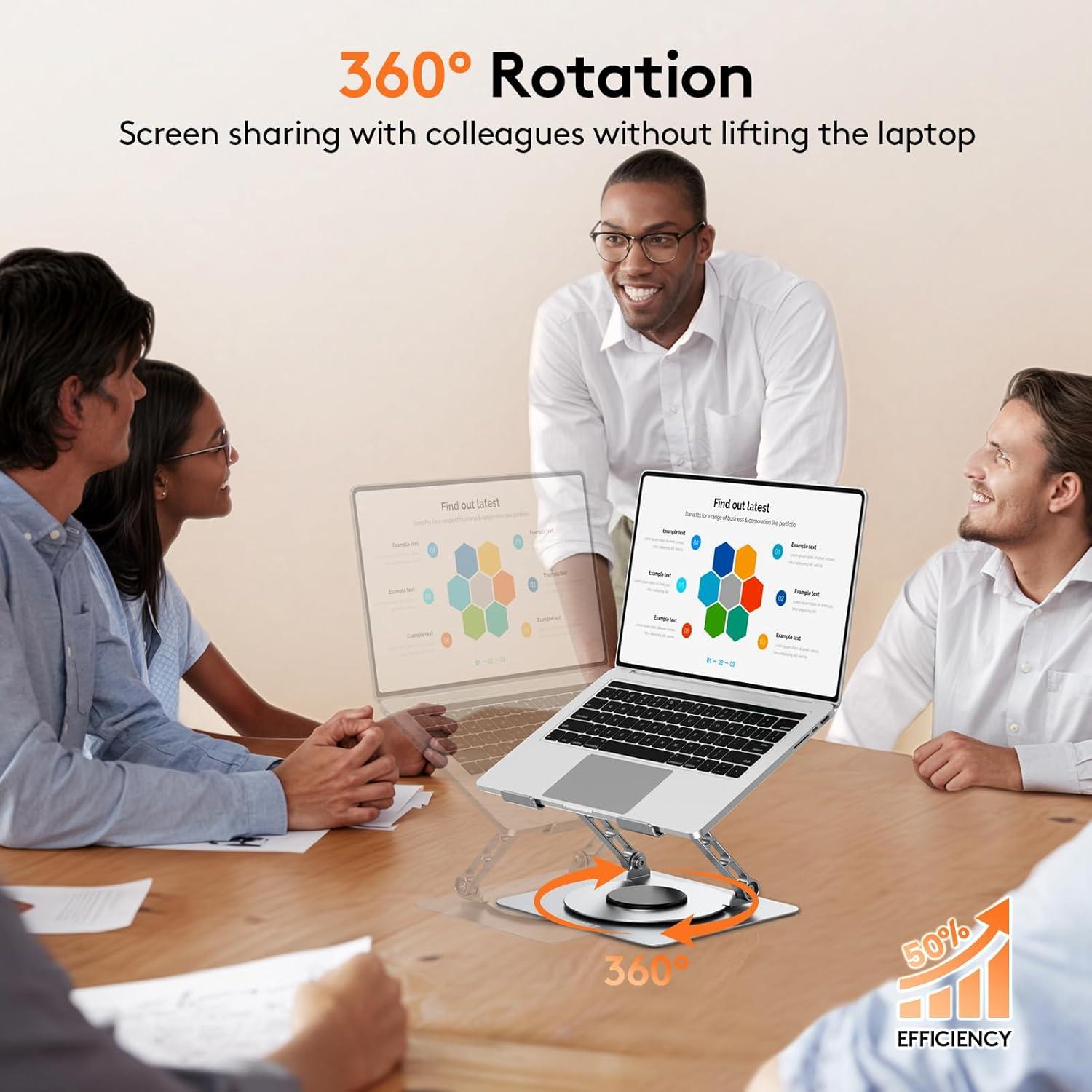 Soporte para Laptop TECKNET Ergonómico Plegable 10-17" Plata