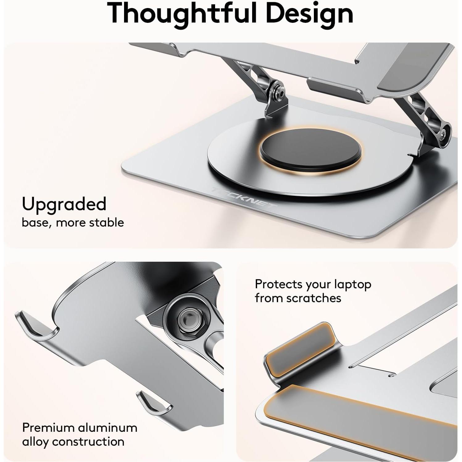 Soporte para Laptop TECKNET Ergonómico Plegable 10-17" Plata