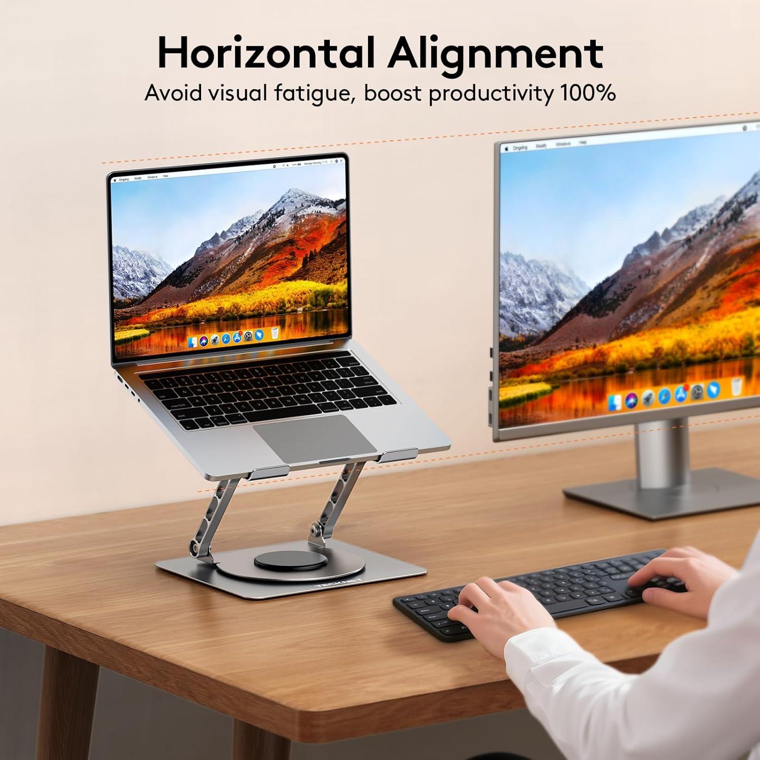 Soporte para Laptop TECKNET Ergonómico Plegable 10-17" Plata