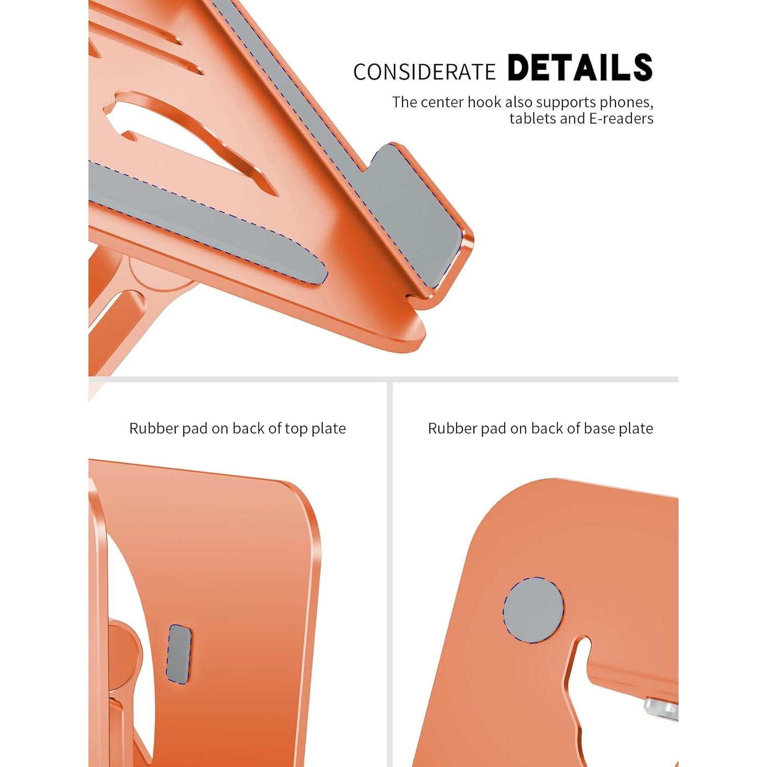 Soporte para Laptop ToBeoneer Ajustable Ergonómico Naranja