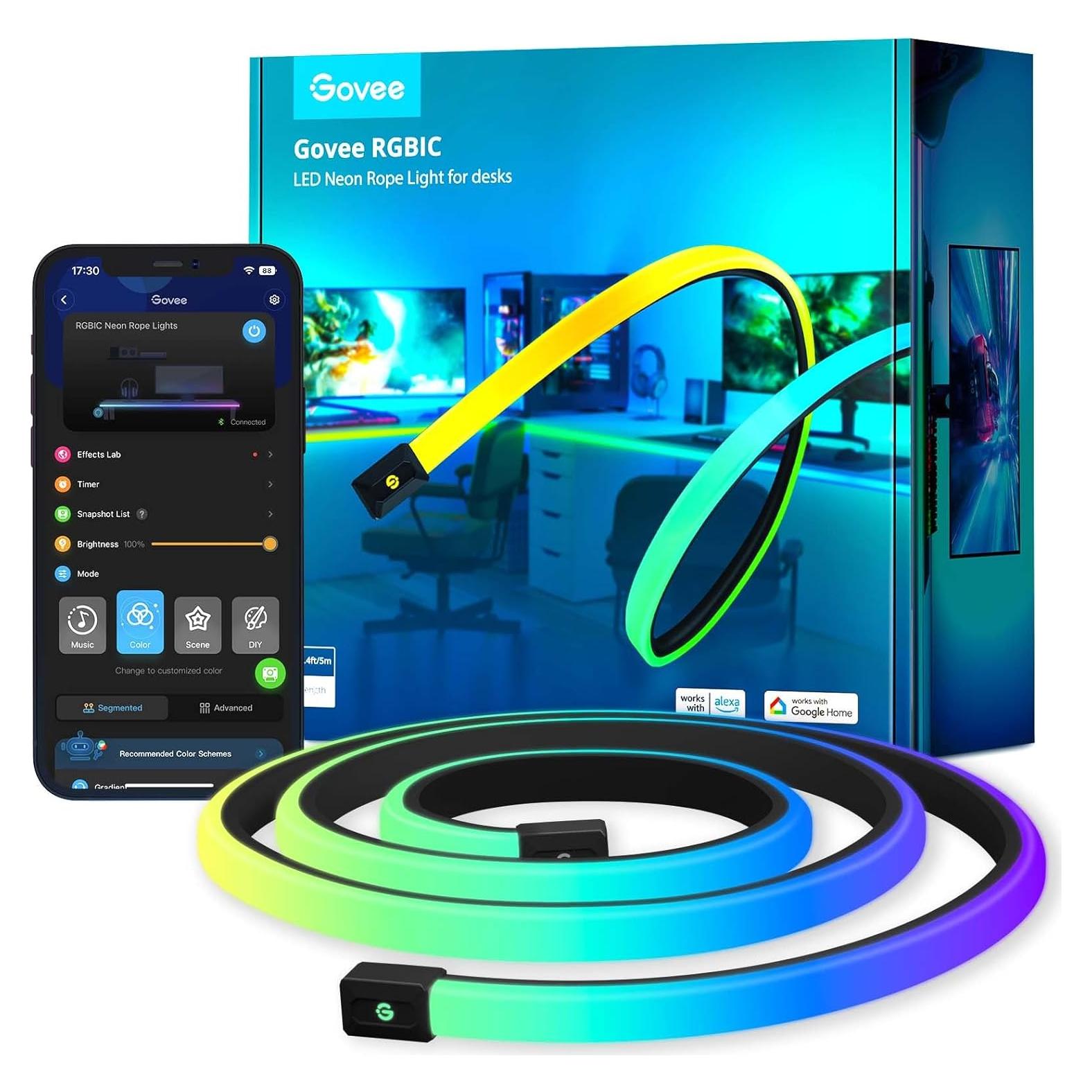 Luces LED de Cuerda Govee 5m RGBIC para Escritorios de Juegos