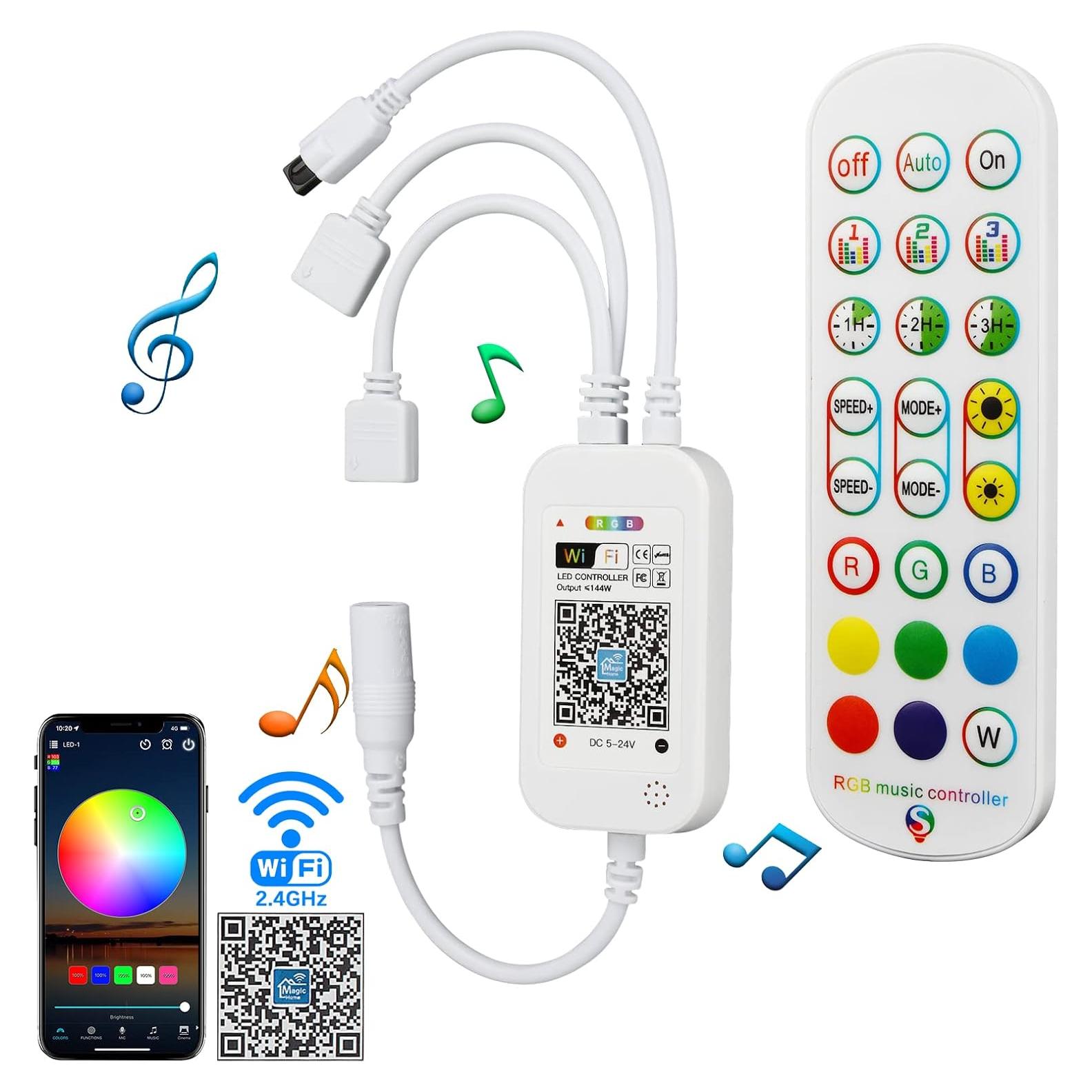 Controlador LED RGBZONE WiFi 2.4GHz 2 Puertos IR 24 Teclas