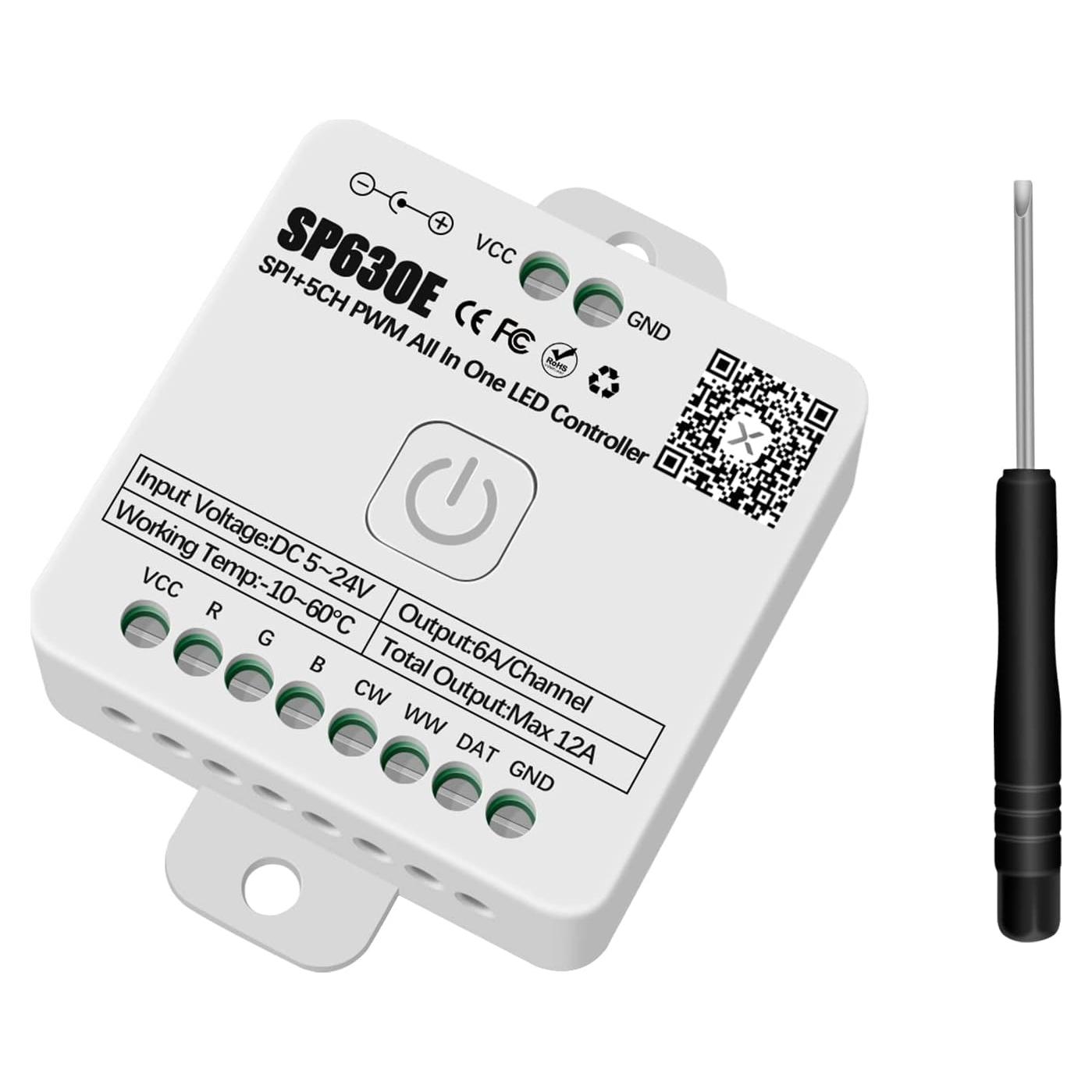 Controlador LED Bluetooth RGBZONE SP630E 5V/12V/24V