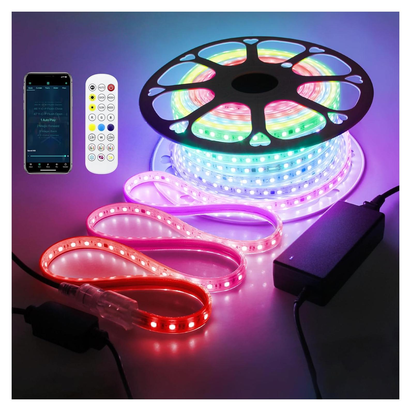 Tira de Luz LED Inteligente RGB 30M 1800 LEDs IP67 Control APP