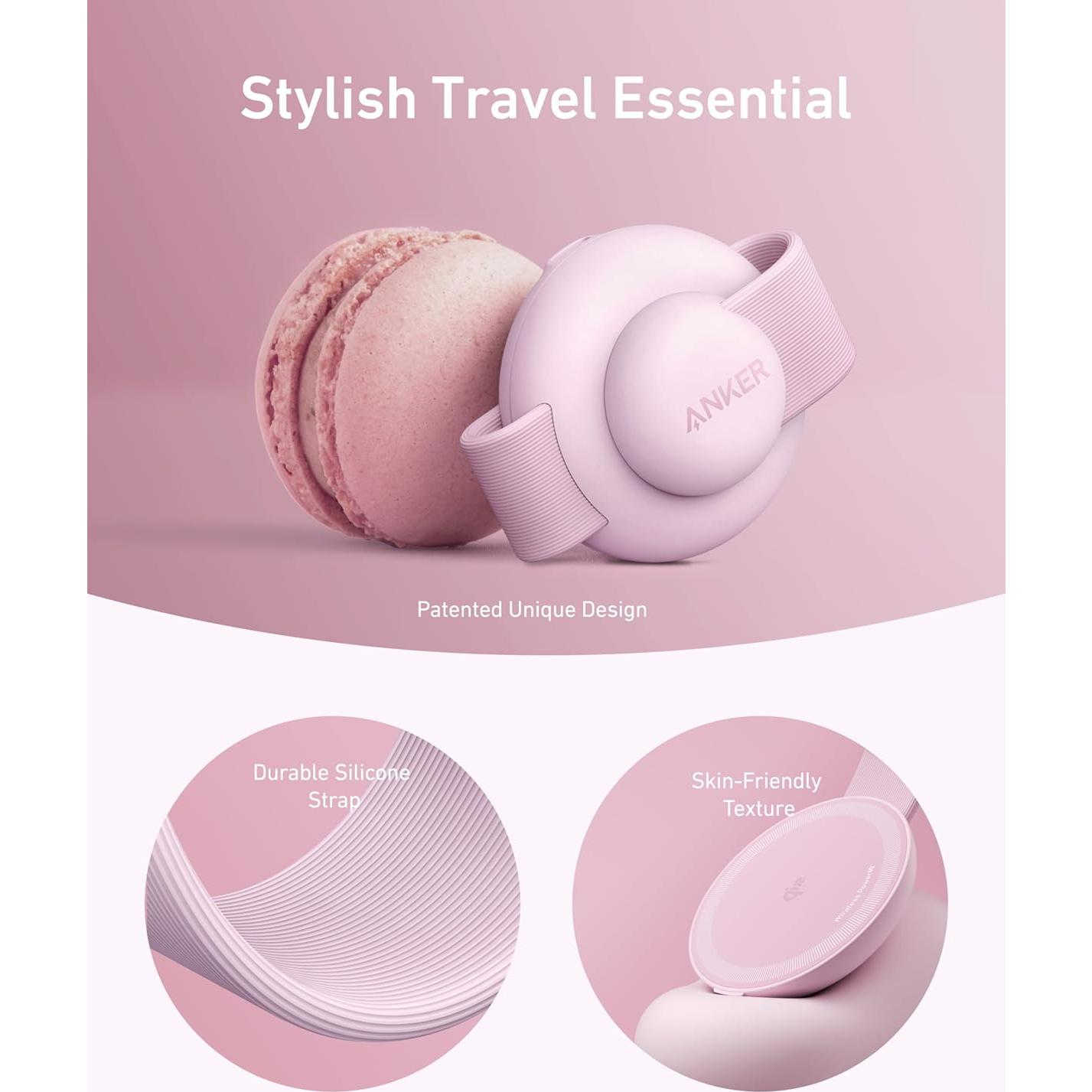 Cargador Inalámbrico 3-en-1 Anker MagGo UFO 15W Rosa