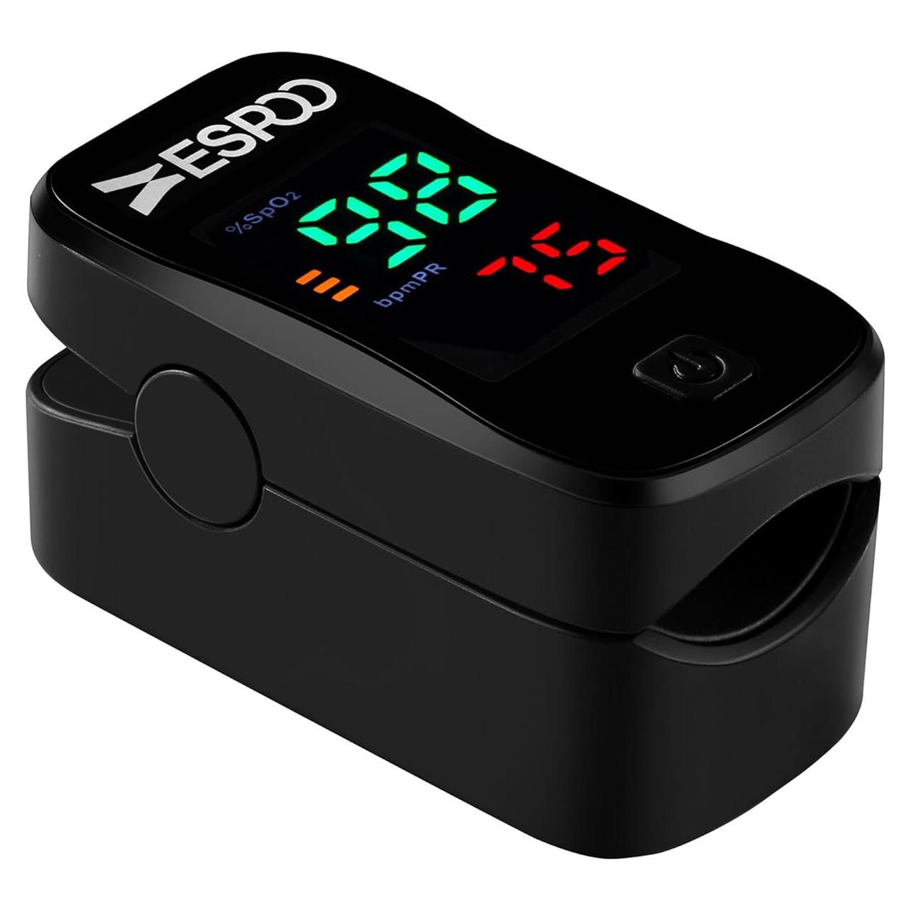 Oxímetro de Pulso ESPOO con Pantalla LED y 2 Pilas AAA