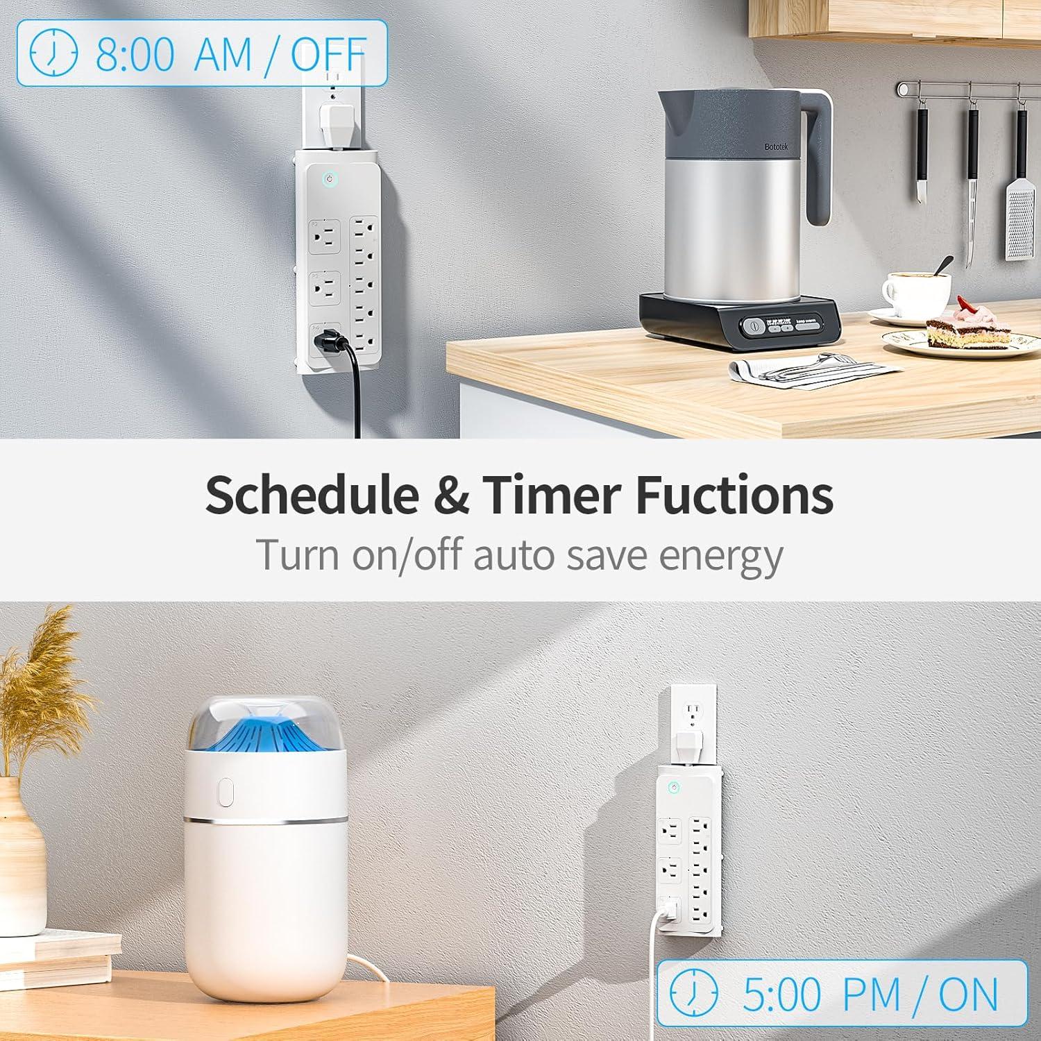 Extensor de Enchufe Inteligente Bototek Quve-231 8 Salidas AC