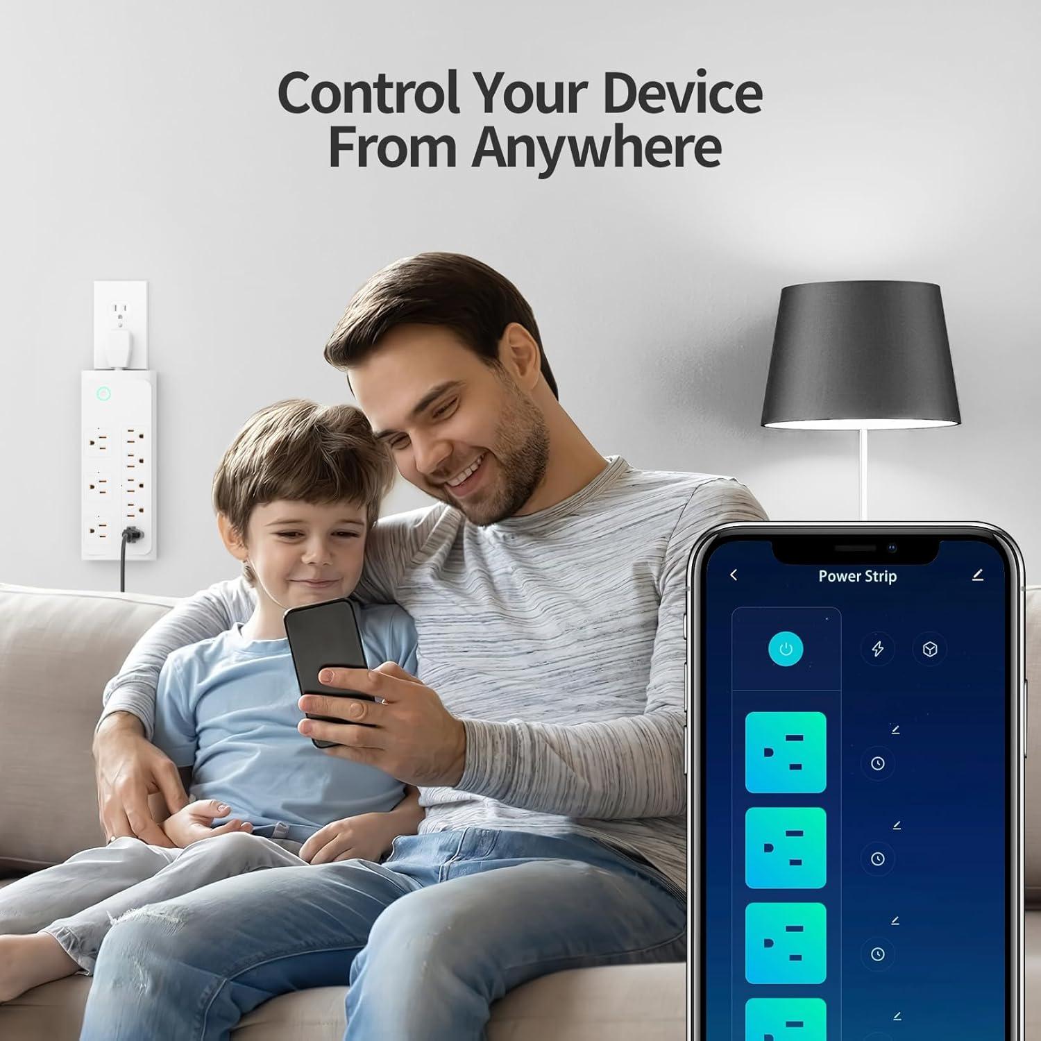 Extensor de Enchufe Inteligente Bototek Quve-231 8 Salidas AC