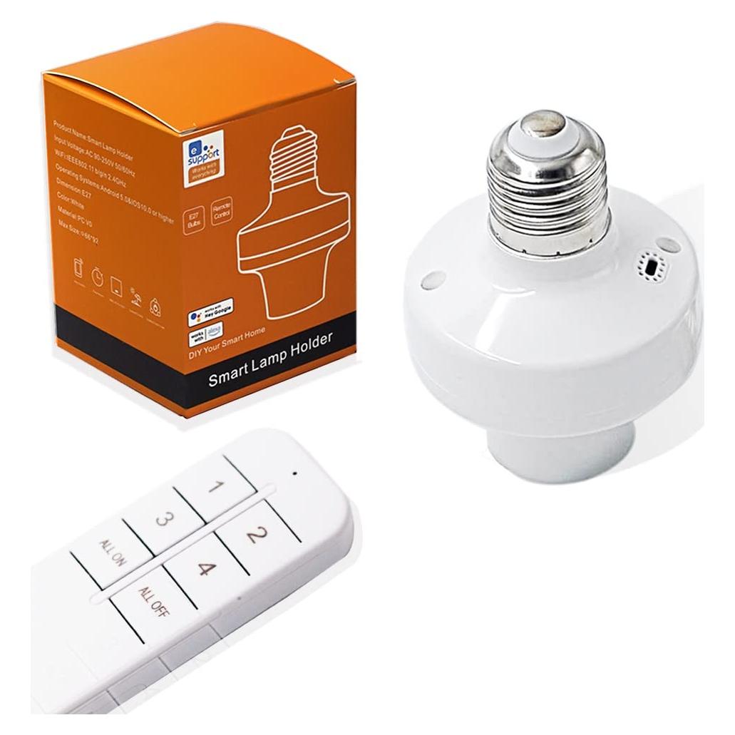 Portalámparas Inteligente QIACHIP Wi-Fi E26 E27 Control Remoto