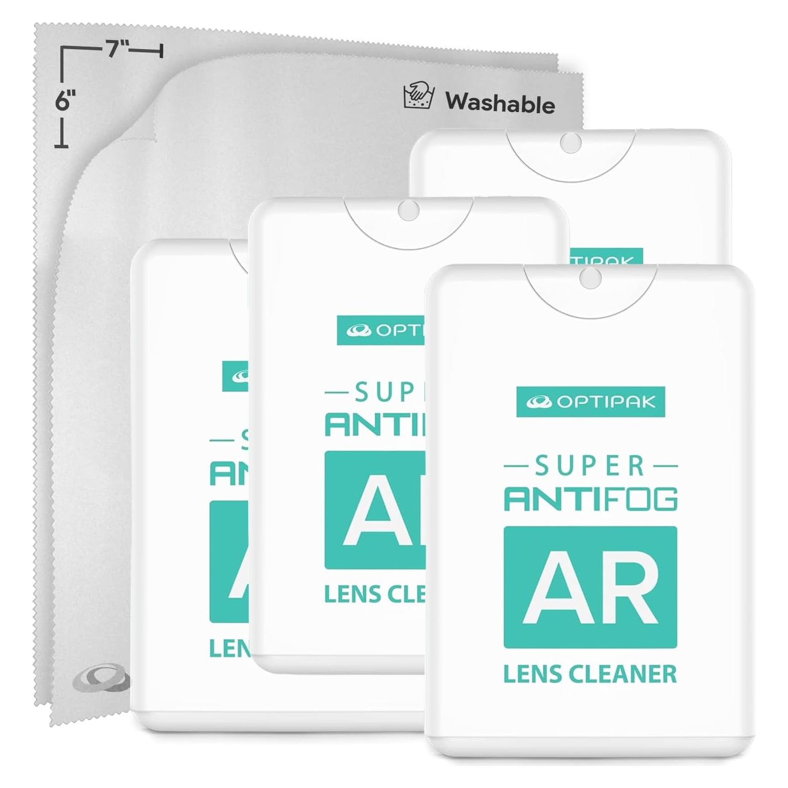 Kit de Limpieza de Gafas Antivaho OPTIPAK 4x20ml + Paños