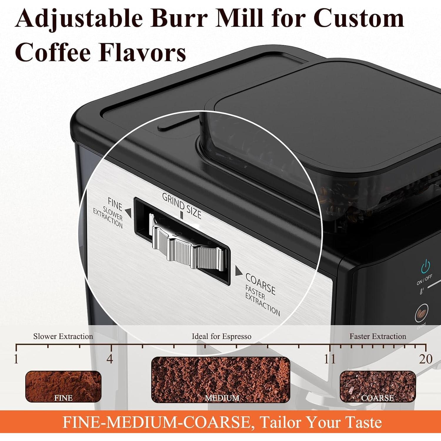 Cafetera Espresso Hausmojo 20Bar con Molinillo y Espumador