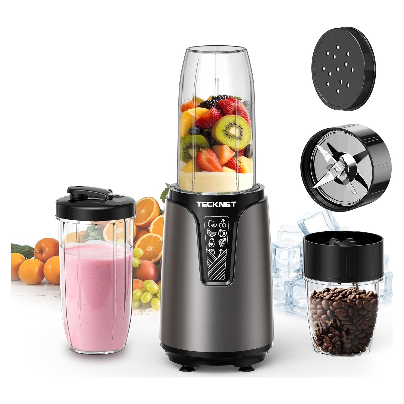 Licuadora Personal TECKNET 600W con 2 Tazas 500ml y 150ml