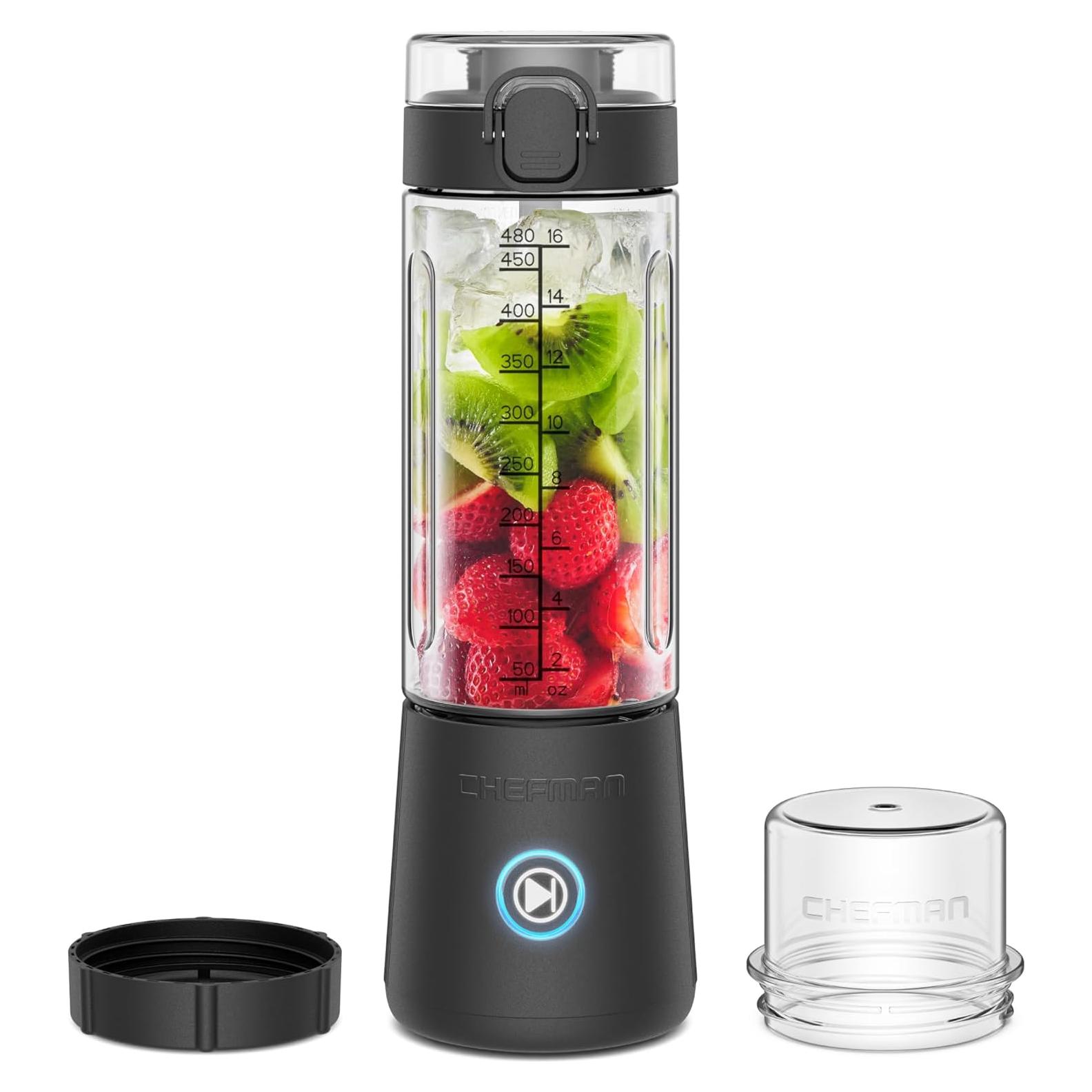 Licuadora Portátil Chefman RJ28-R 16 oz Recargable USB-C - Negro