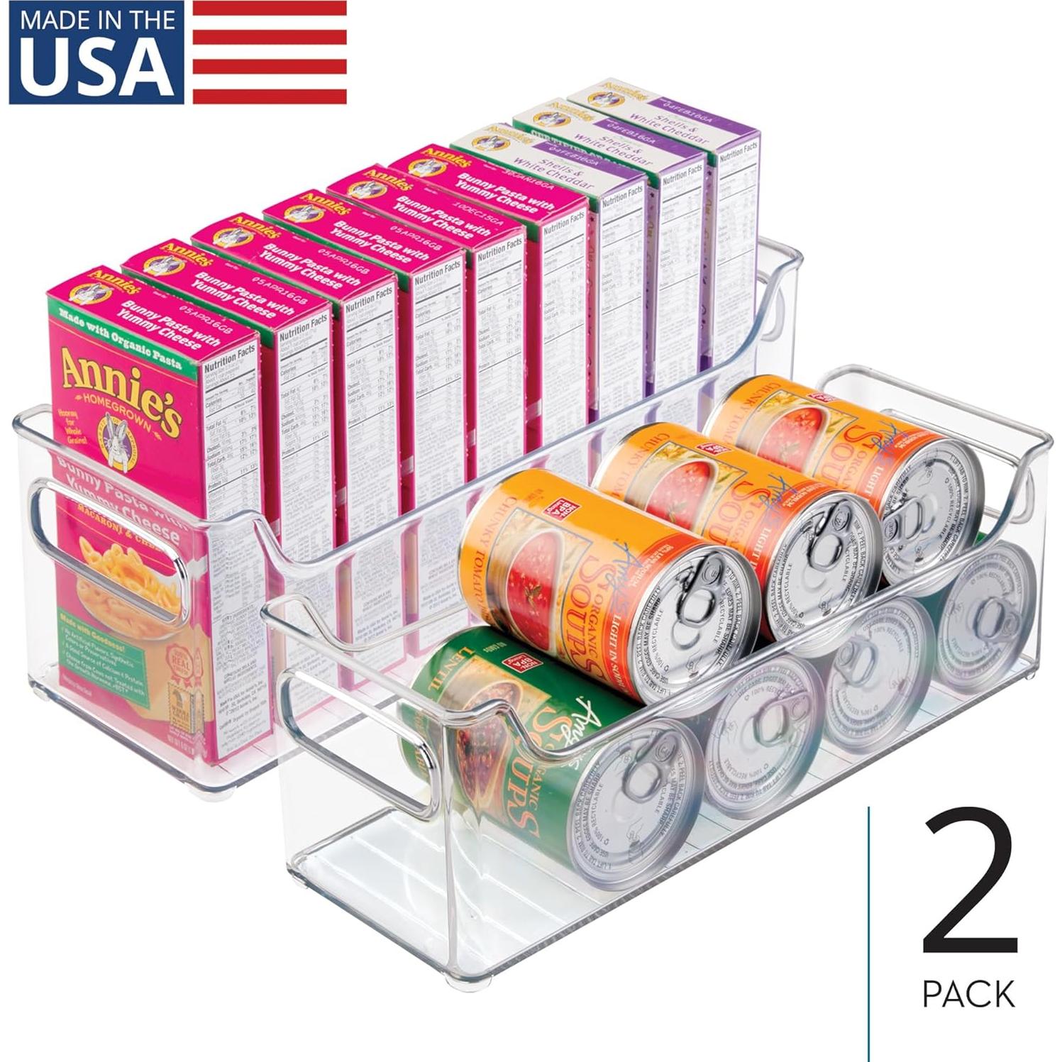 Contenedor de Almacenamiento de Plástico iDesign - Juego de 2, 36.8x12.7x12.7 cm, Transparente