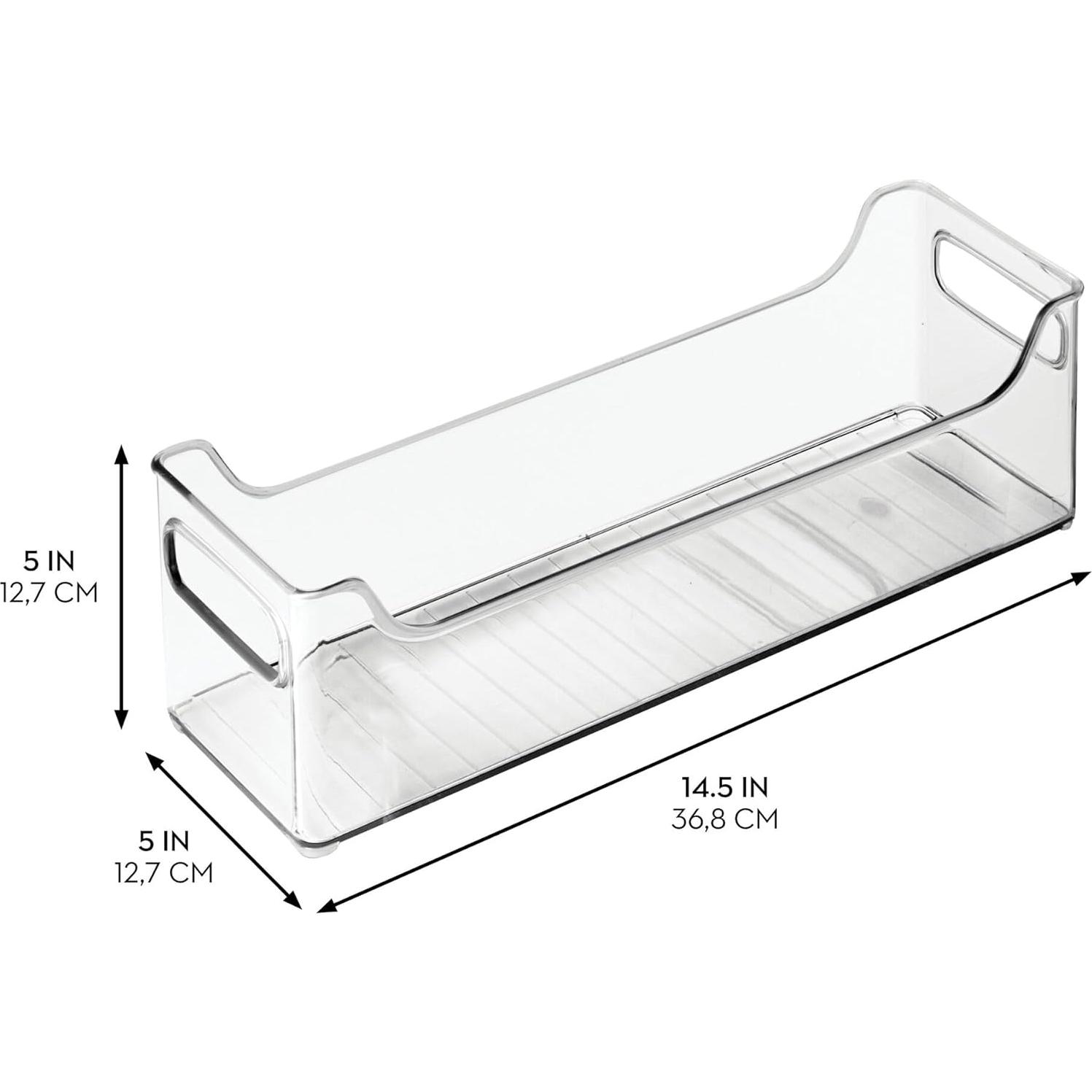 Contenedor de Almacenamiento de Plástico iDesign - Juego de 2, 36.8x12.7x12.7 cm, Transparente