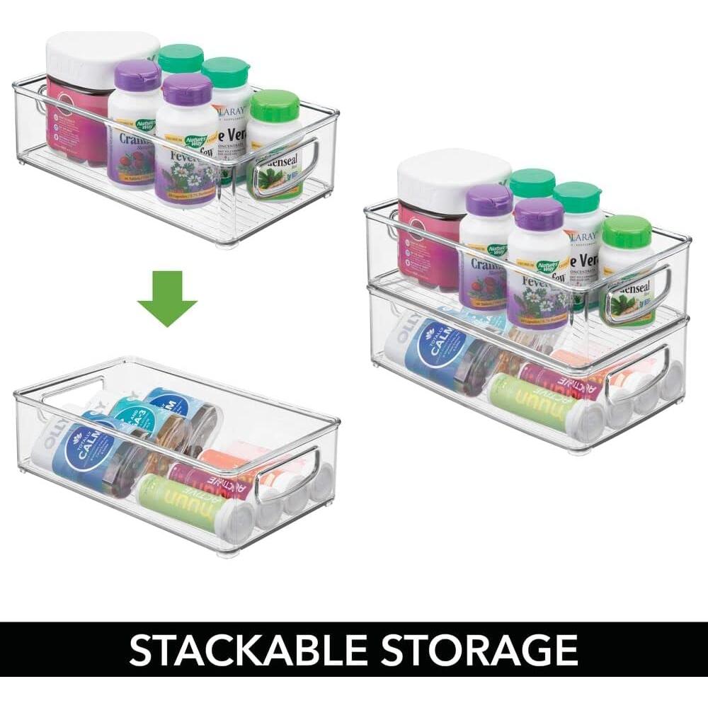 Caja de Almacenamiento Apilable mDesign 25.4x15.2 cm Transparente