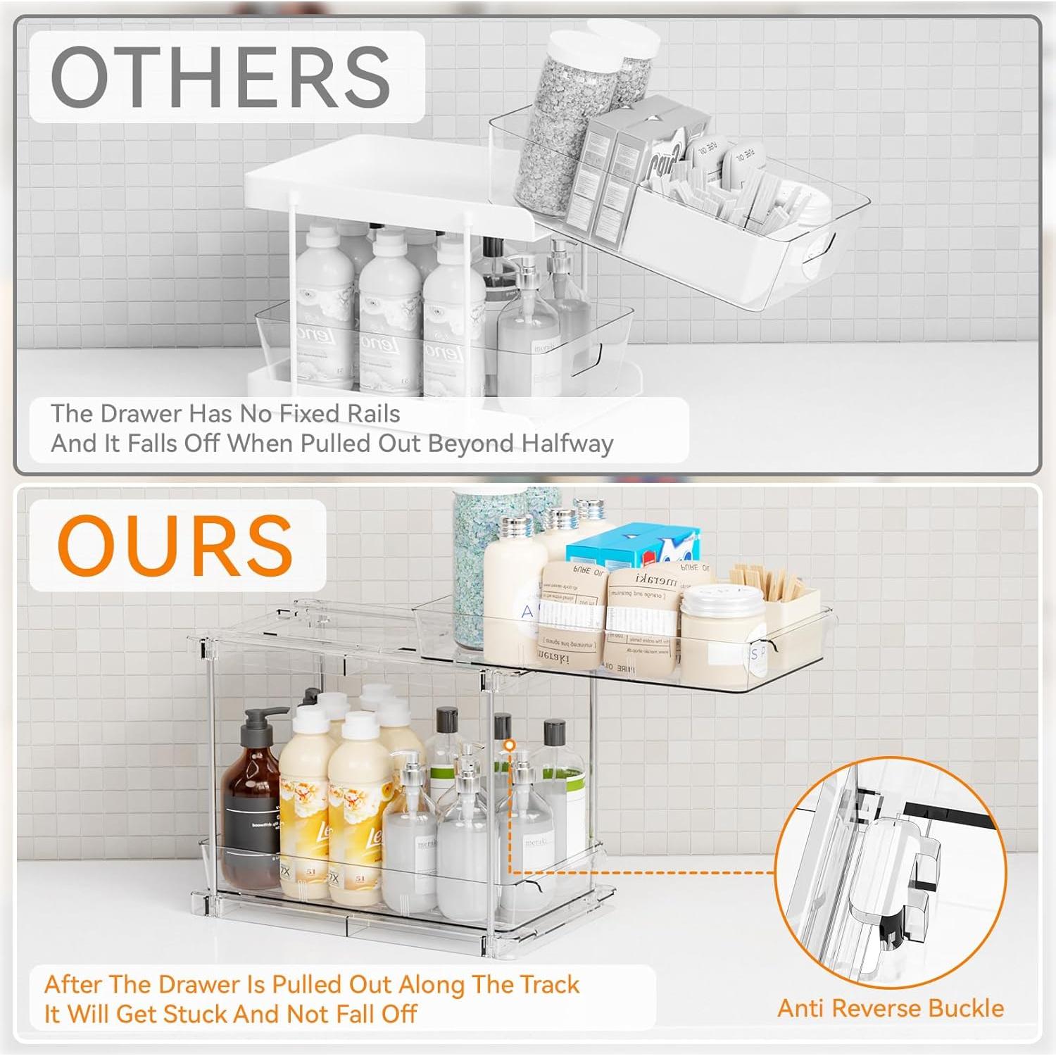 Organizador de Cajones Extraíbles Yieach 4 Piezas Acrílico