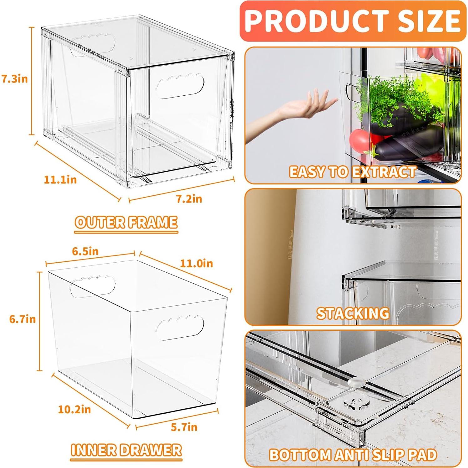 Cajones de Almacenamiento Apilables SuoXing 4 Piezas 28.2 cm