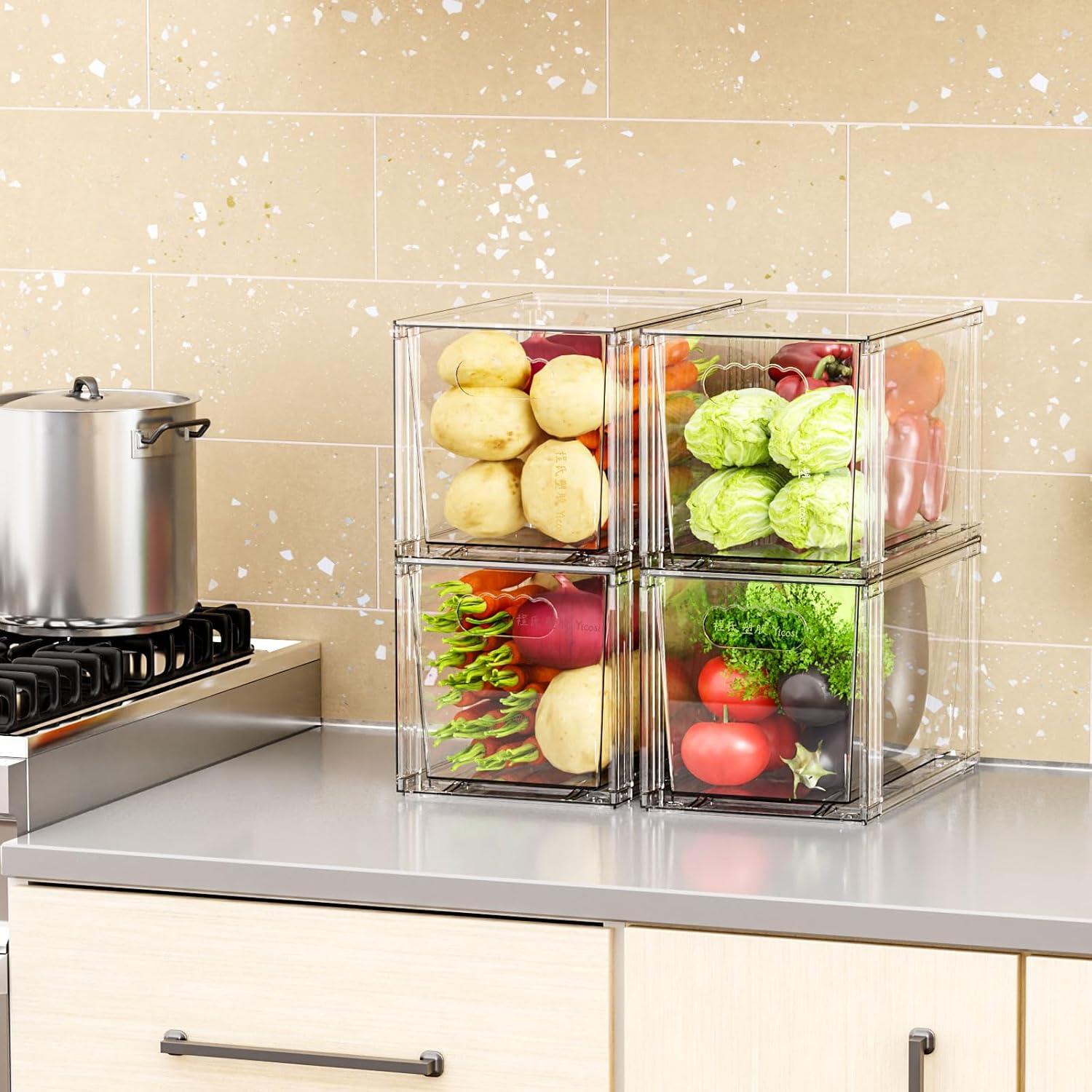 Cajones de Almacenamiento Apilables SuoXing 4 Piezas 28.2 cm