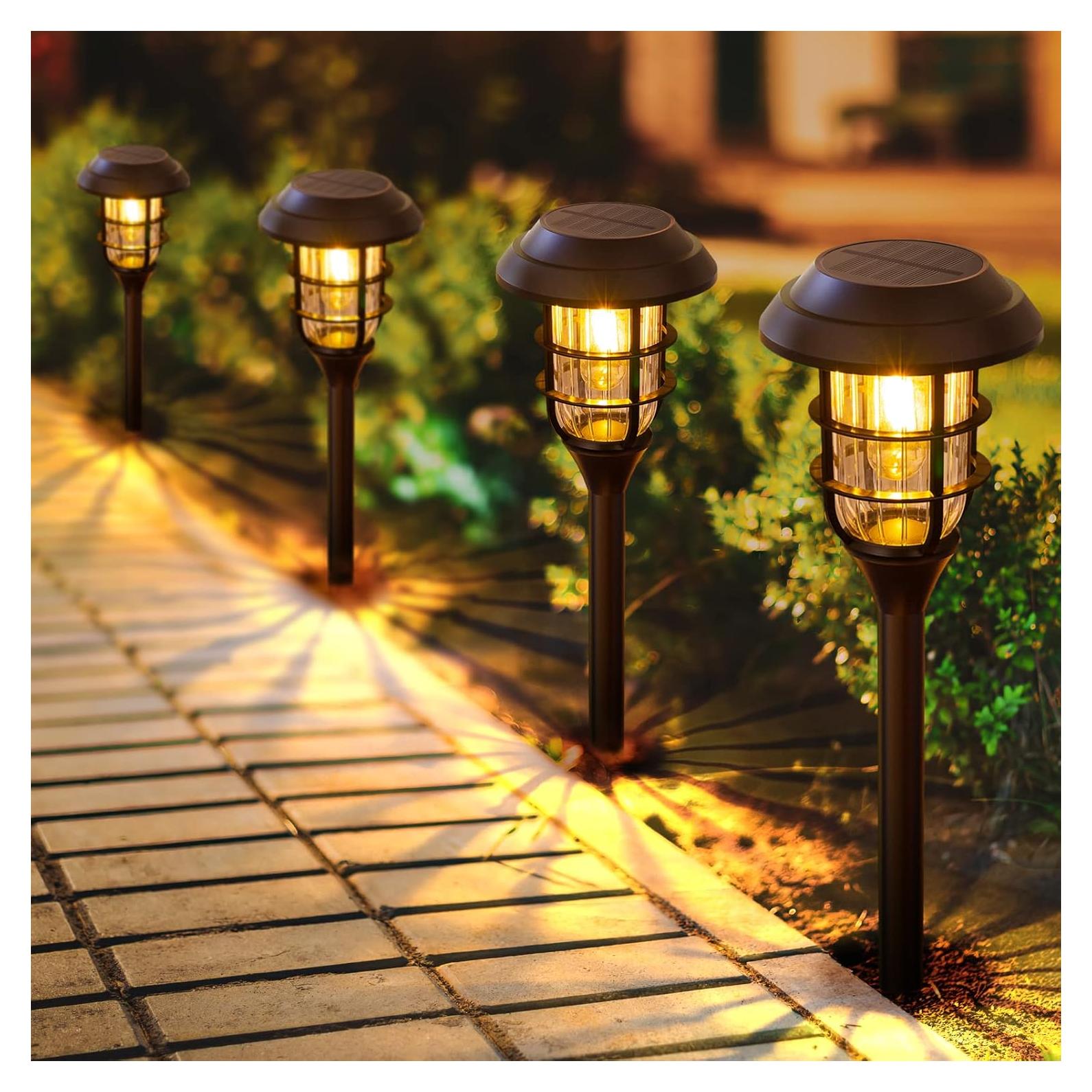 Luces Solares de Camino LETMY 8 Piezas IP65 Jardín Exterior