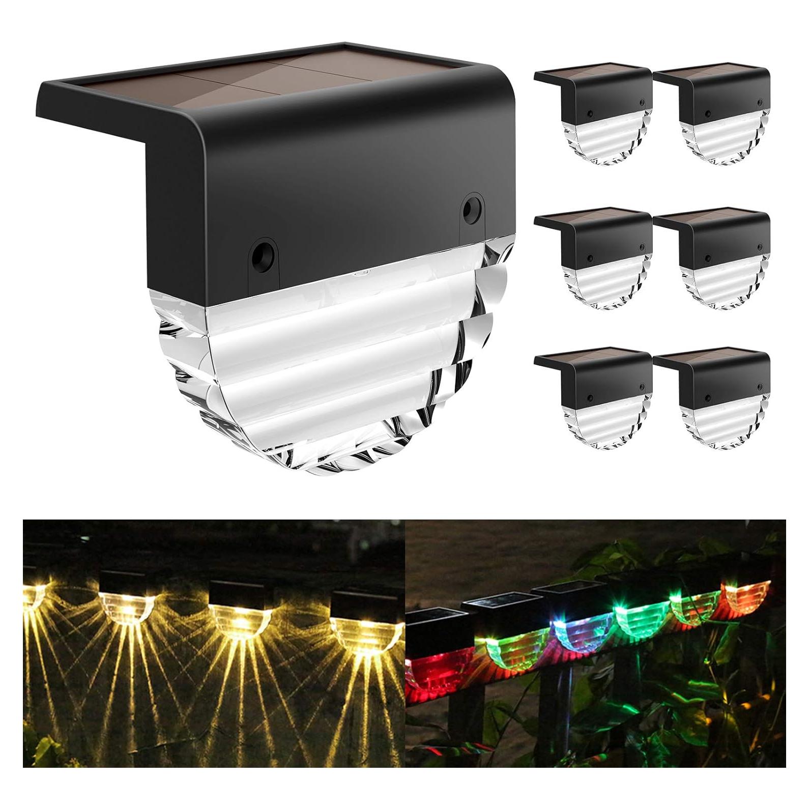 Luces de Deck Solar Melunar, Paquete de 6 LED IP55, 10 Lúmenes