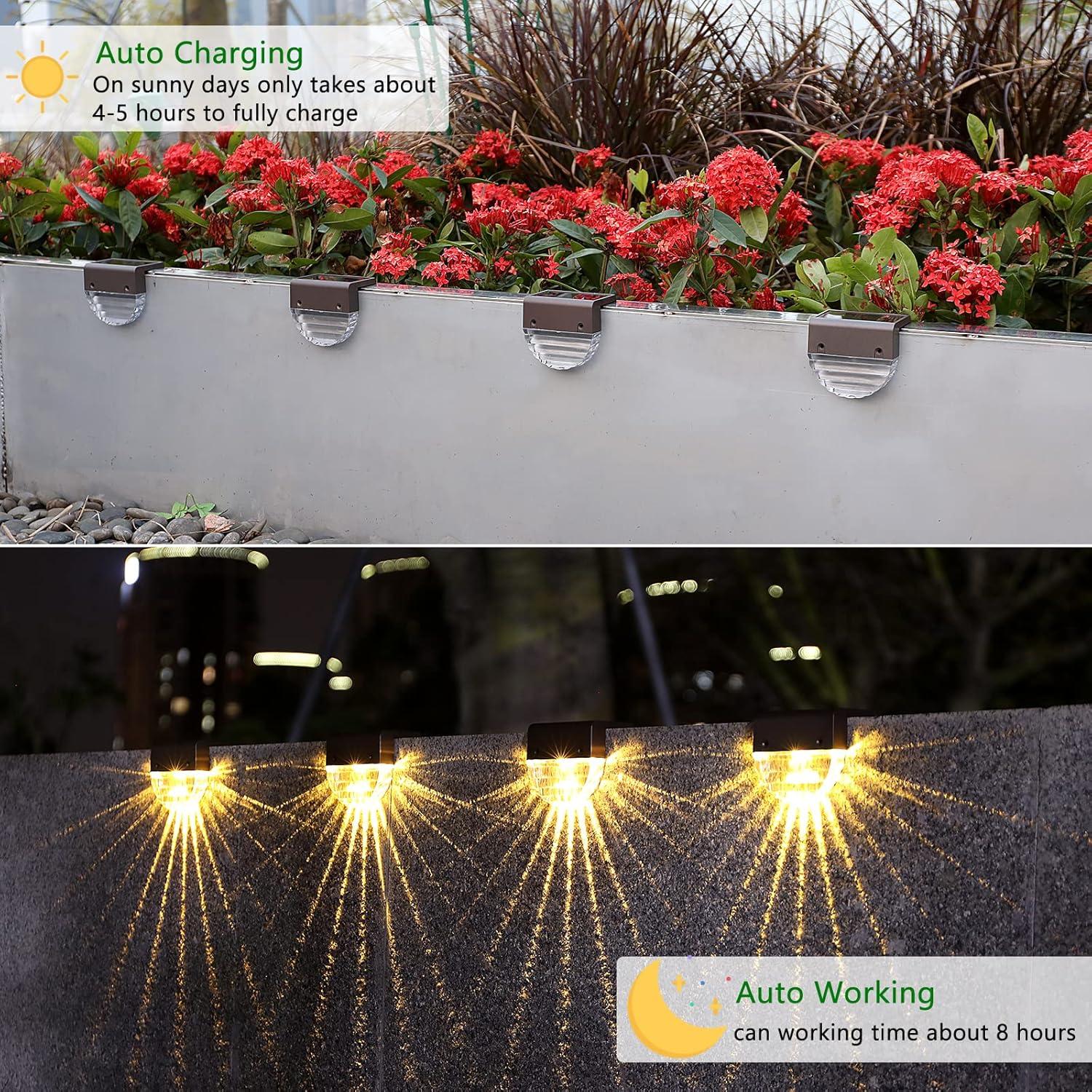 Luces de Deck Solar Melunar, Paquete de 6 LED IP55, 10 Lúmenes