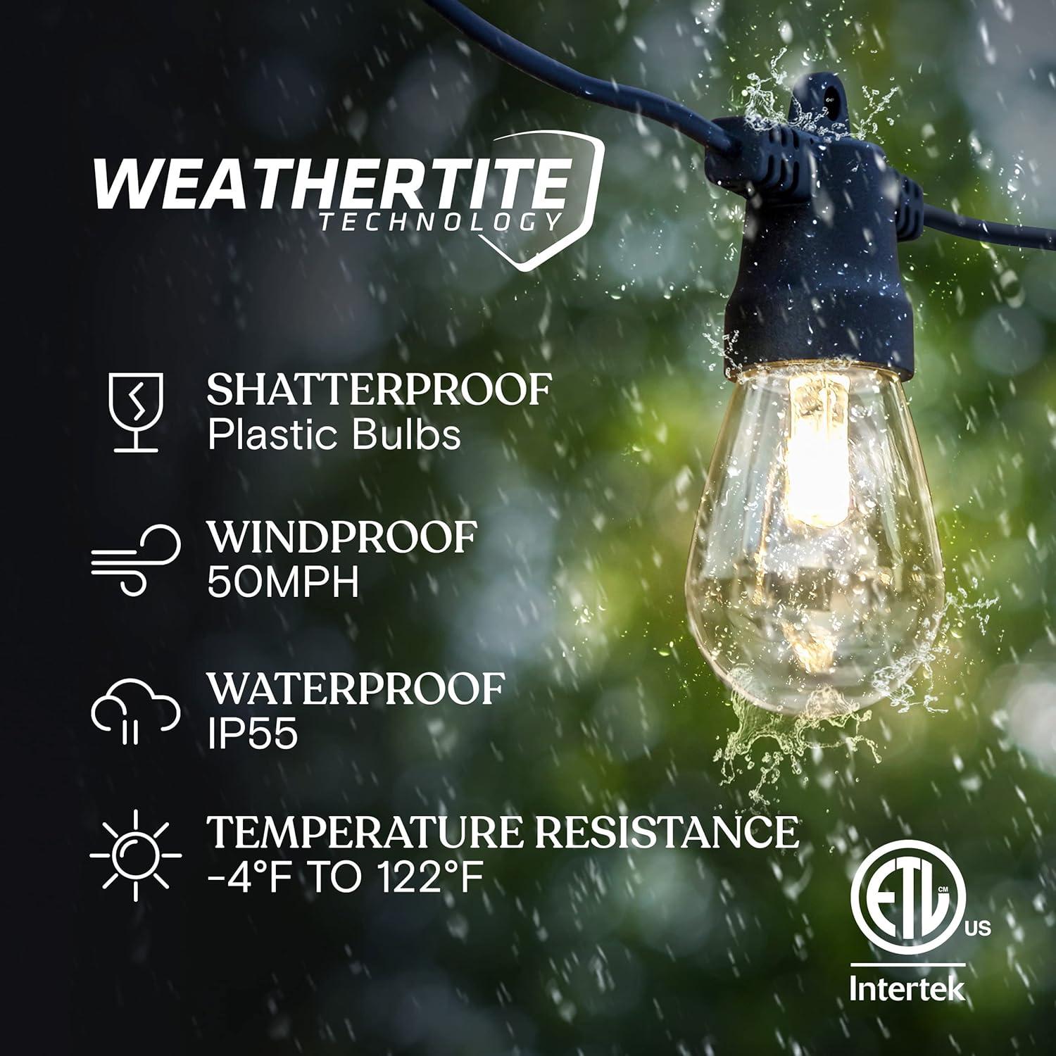 Luces de Cadena LED Solares Brightech 15 Bombillas 48 Pies