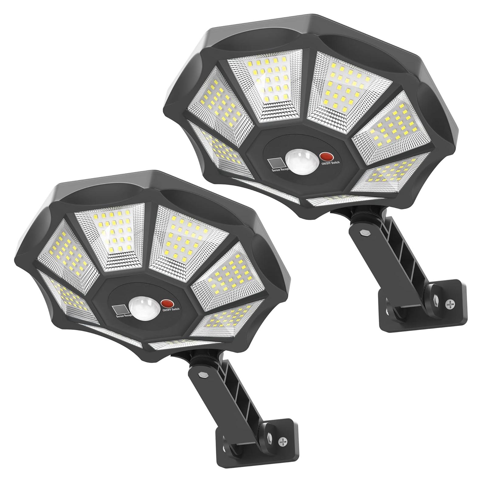 Luces Solares Exteriores OKPRO 168LED 6500K IP66 2 Piezas