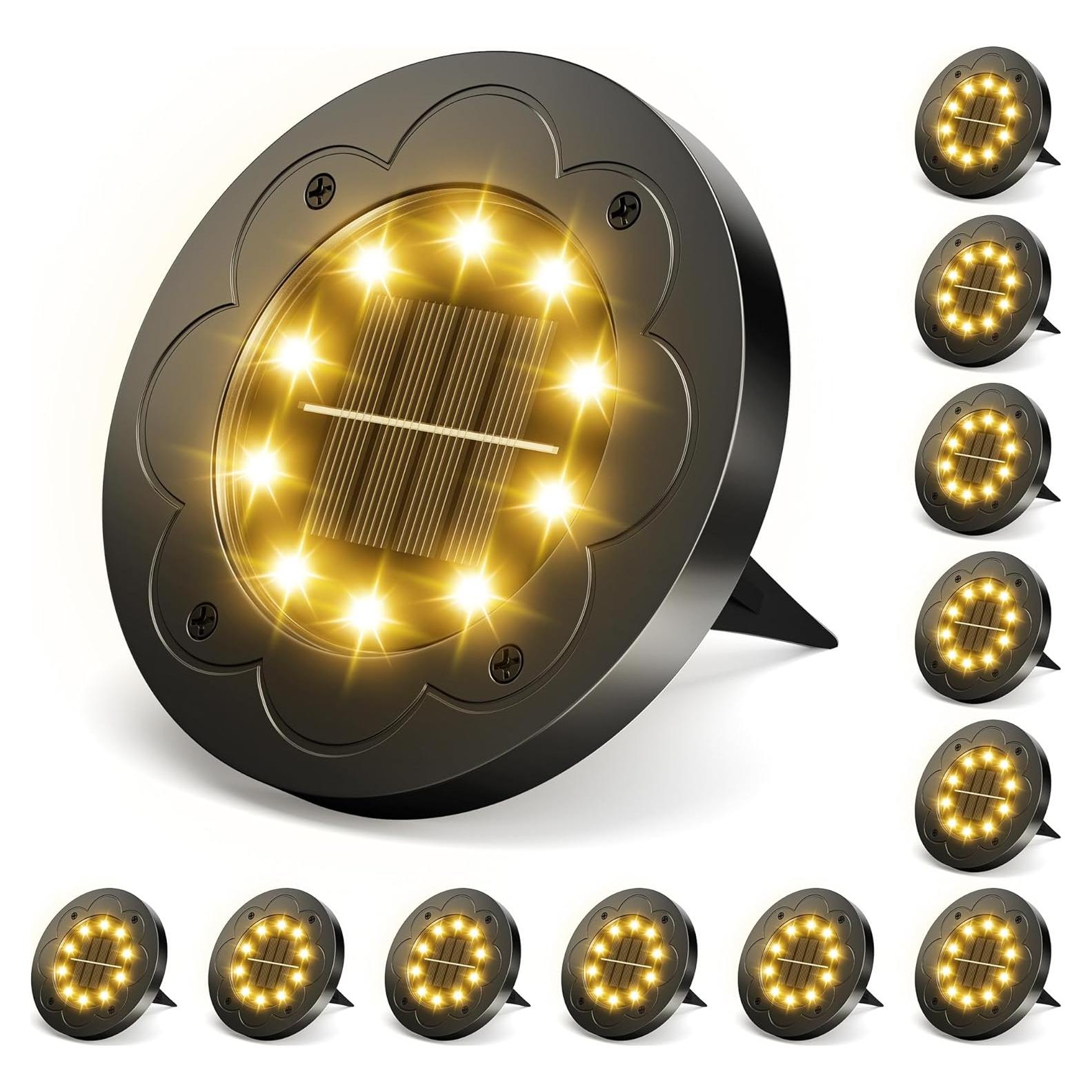 Luces Solares Brightown 12 Paquetes LED Empotradas Jardín