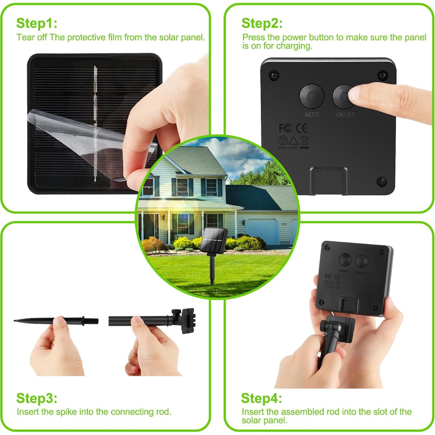 Luces de Cadena Solares Brightever 24.38m 200LED Blanco Cálido