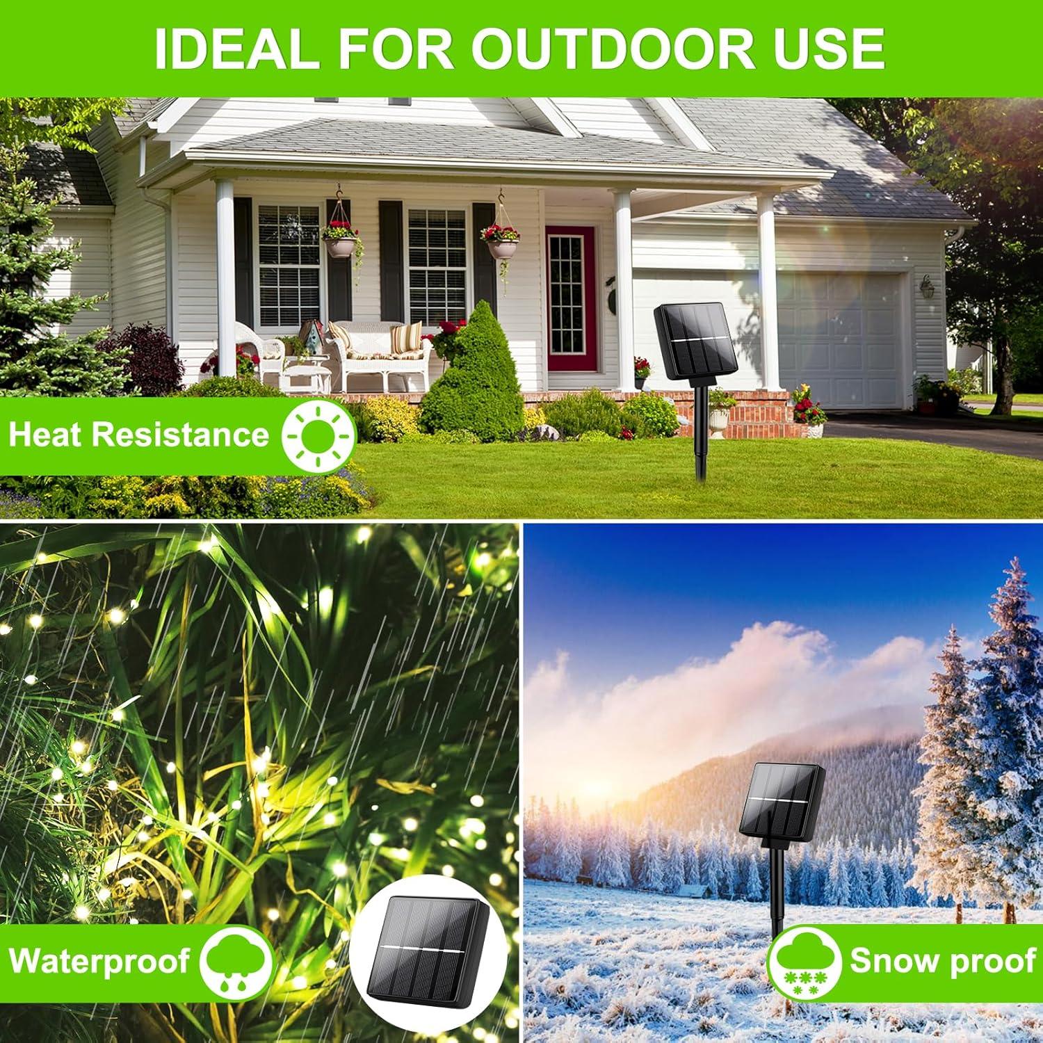 Luces de Cadena Solares Brightever 24.38m 200LED Blanco Cálido