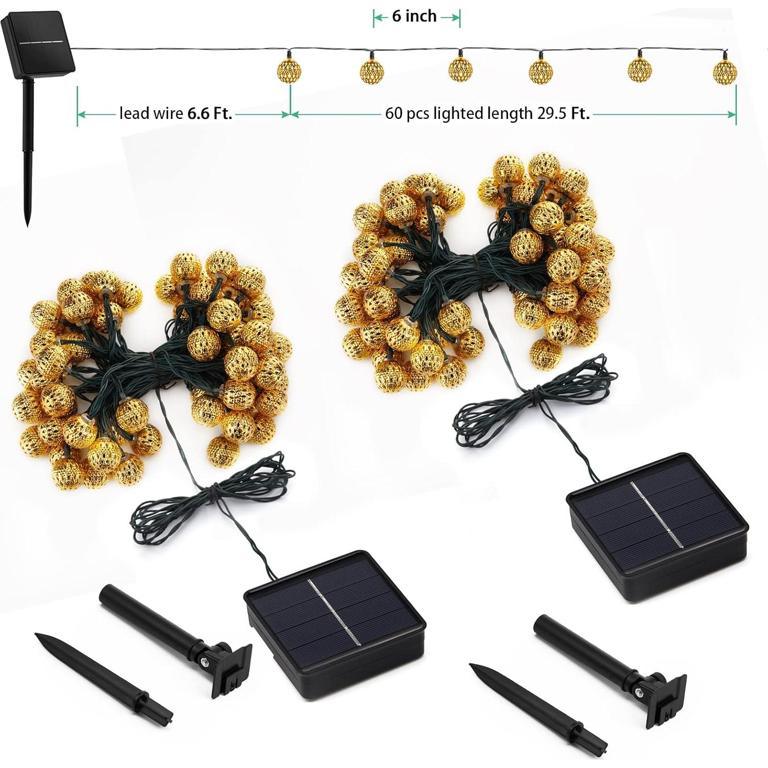 Luces de Cuerda Solares Brightown 60 LED 11 m IP65 Exterior