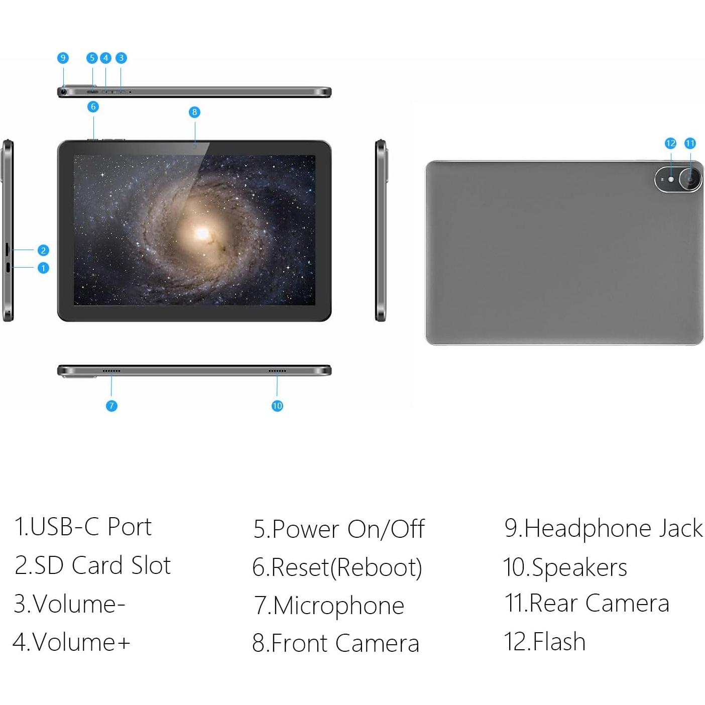 Tableta Android ECOPAD THTH-K12C 10.1" 6GB RAM 64GB ROM