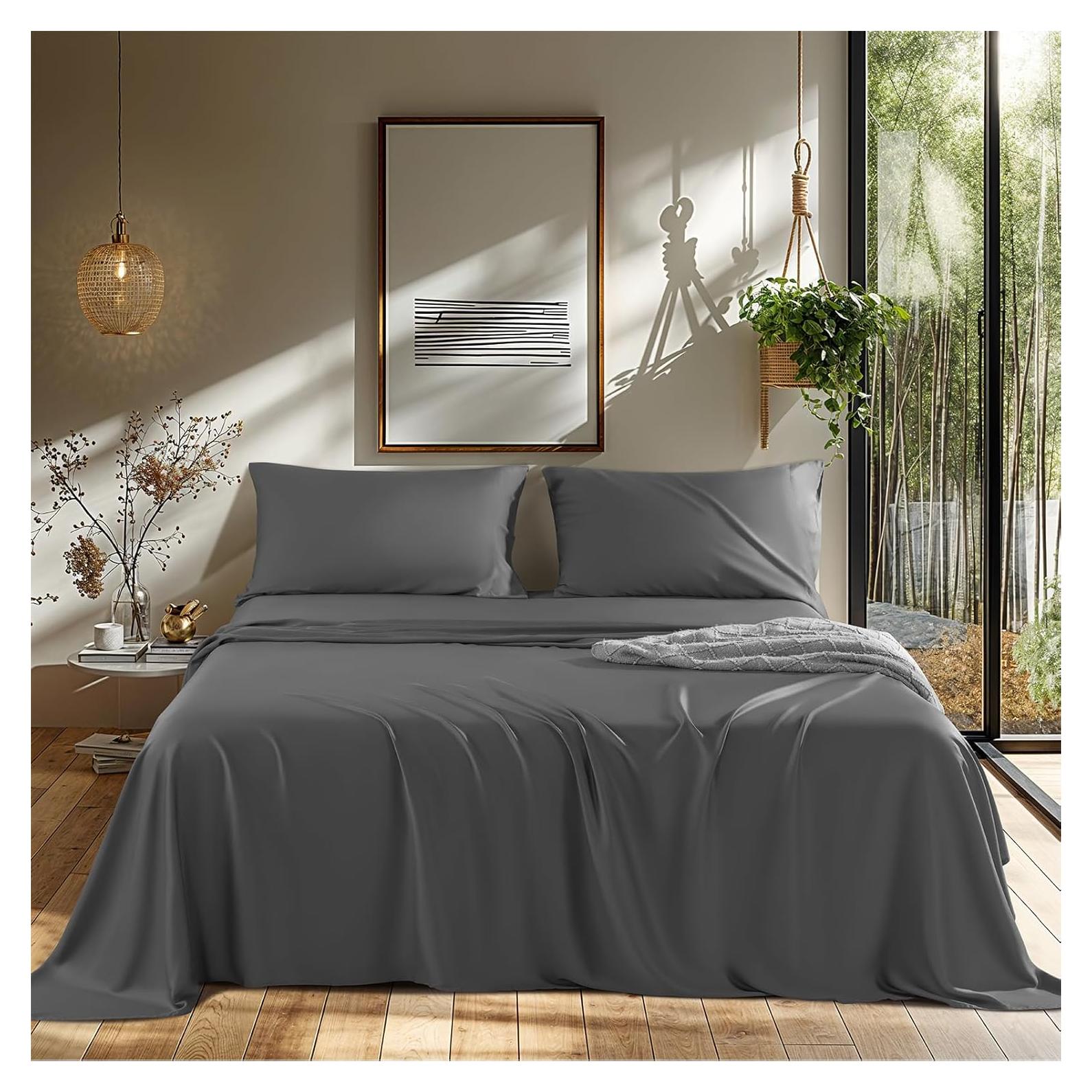 Juego de Sábanas Queen LBRO2M 100% Viscosa Bambú 4 Piezas