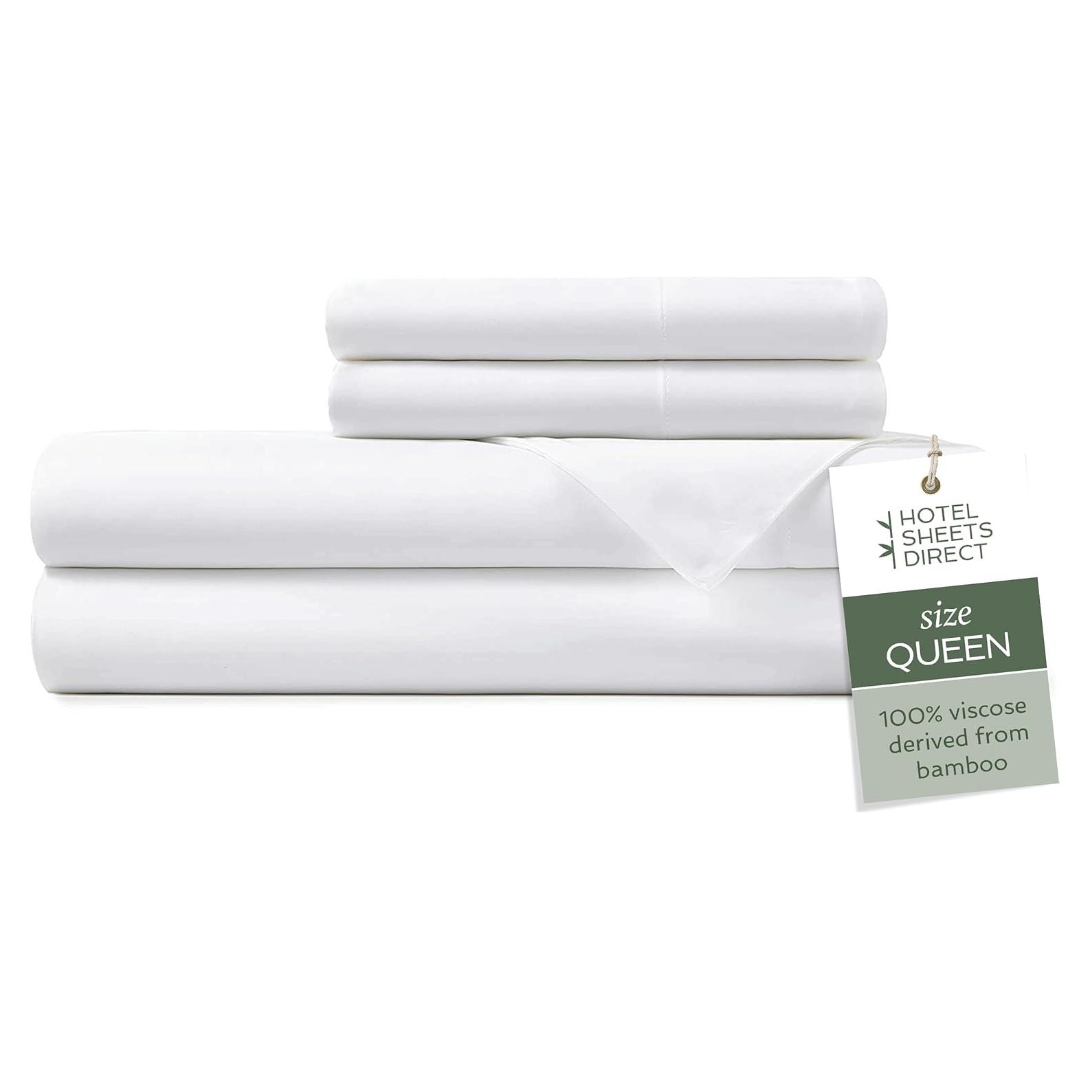 Juego de Sábanas Queen 4 Piezas Hotel Sheets Direct 100% Viscosa