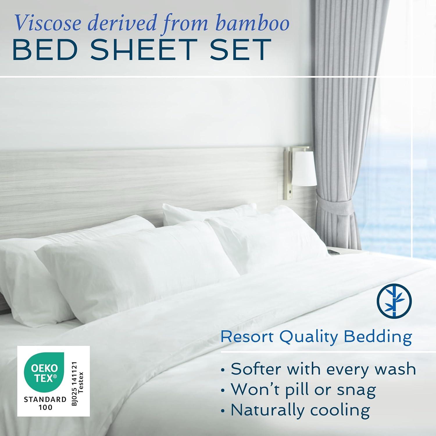 Juego de Sábanas Queen 4 Piezas Hotel Sheets Direct 100% Viscosa