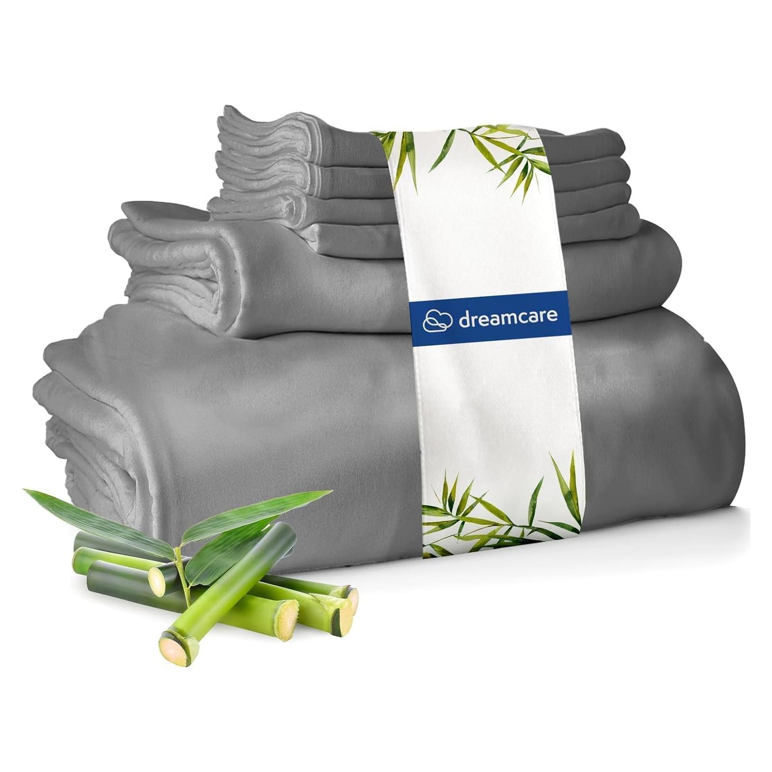 Juego de Sábanas Queen DREAMCARE 100% Viscosa de Bambú 4 Piezas