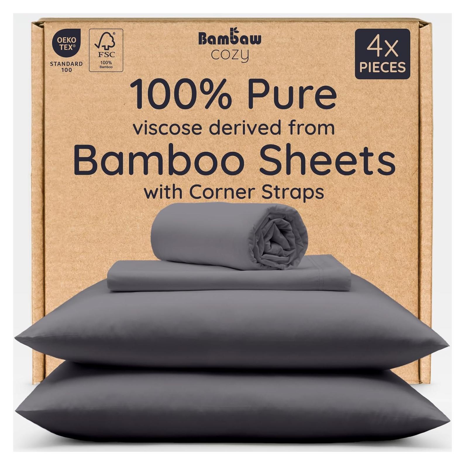 Juego de Sábanas Queen Bambaw 100% Viscosa de Bambú 4 Piezas