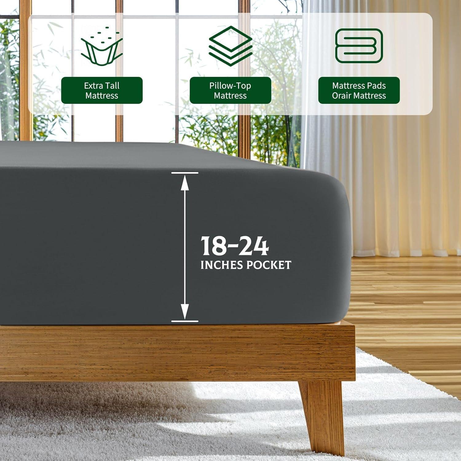 Sábanas SONORO KATE Reina 100% Viscosa Bambú Gris Oscuro