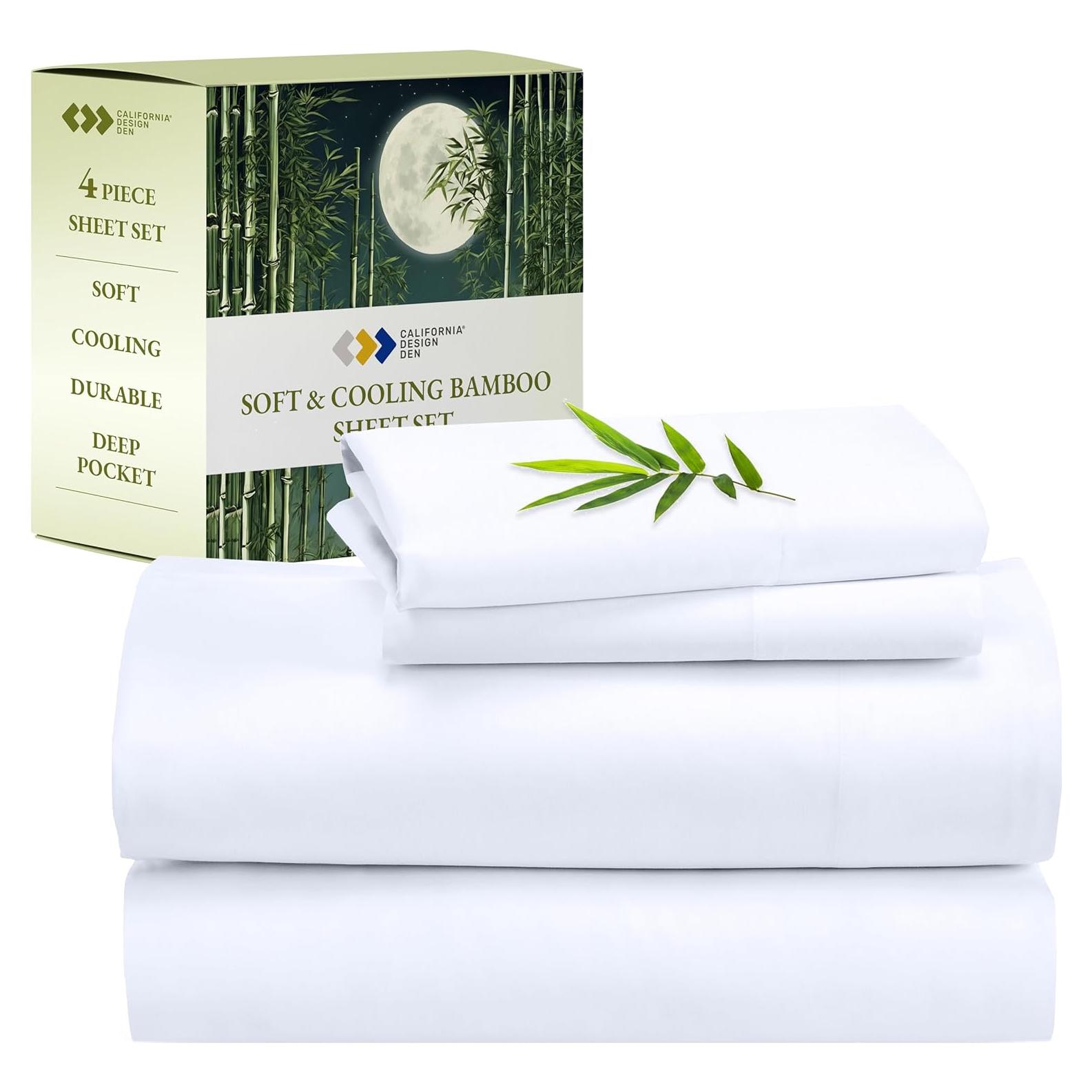 Conjunto de Sábanas Queen California Design Den Rayón Bambú - Blanco