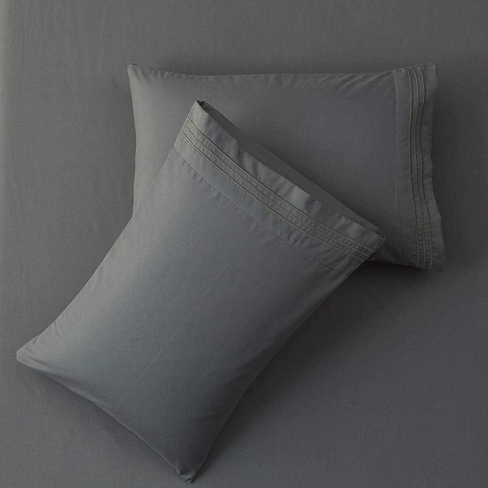 Juego de Sábanas Reina SONORO KATE Microfibra 1800 Hilos Gris