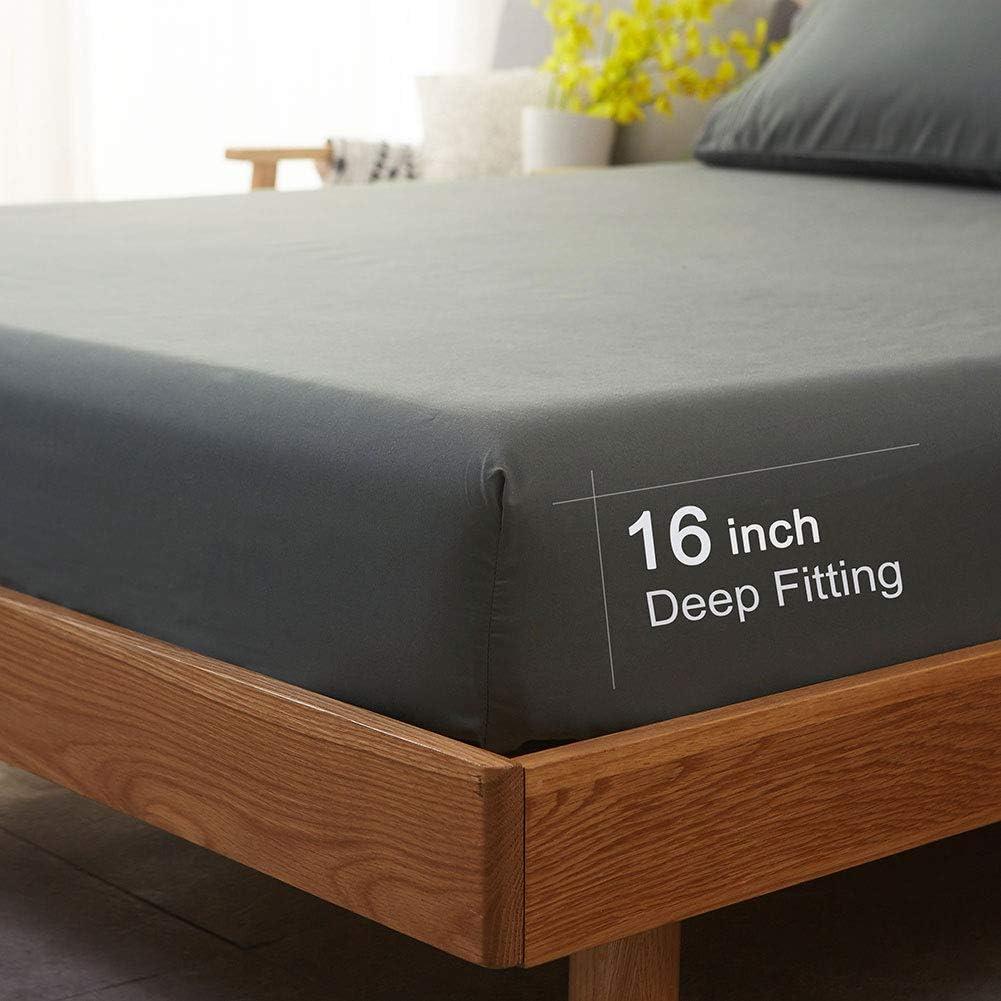 Juego de Sábanas Reina SONORO KATE Microfibra 1800 Hilos Gris